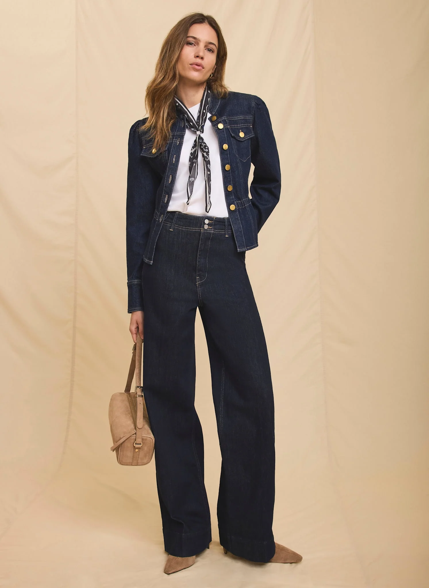 Dark Indigo Puff Sleeve Denim Jacket - Image 5