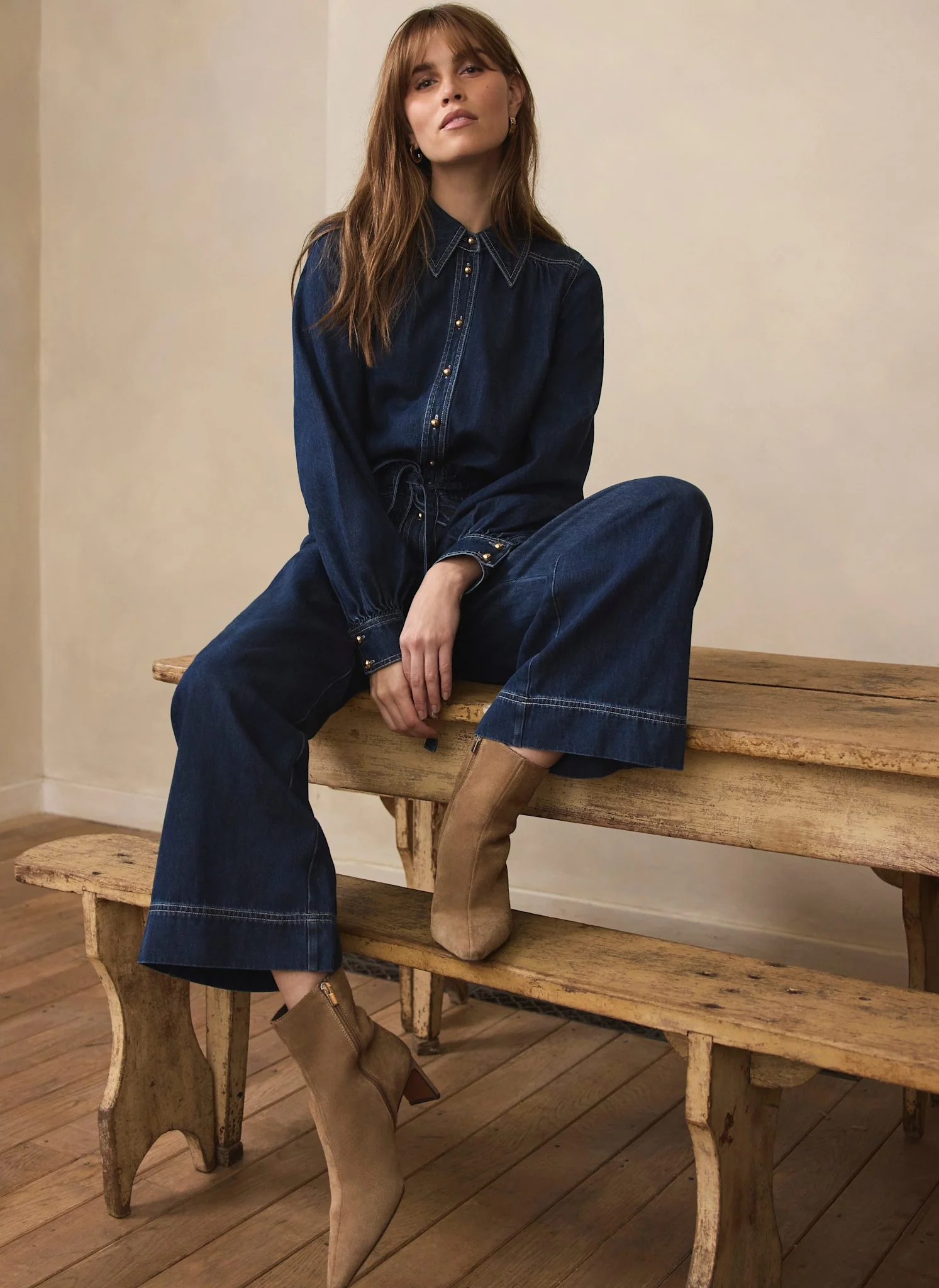 Dark Indigo Denim Jumpsuit - Image 2