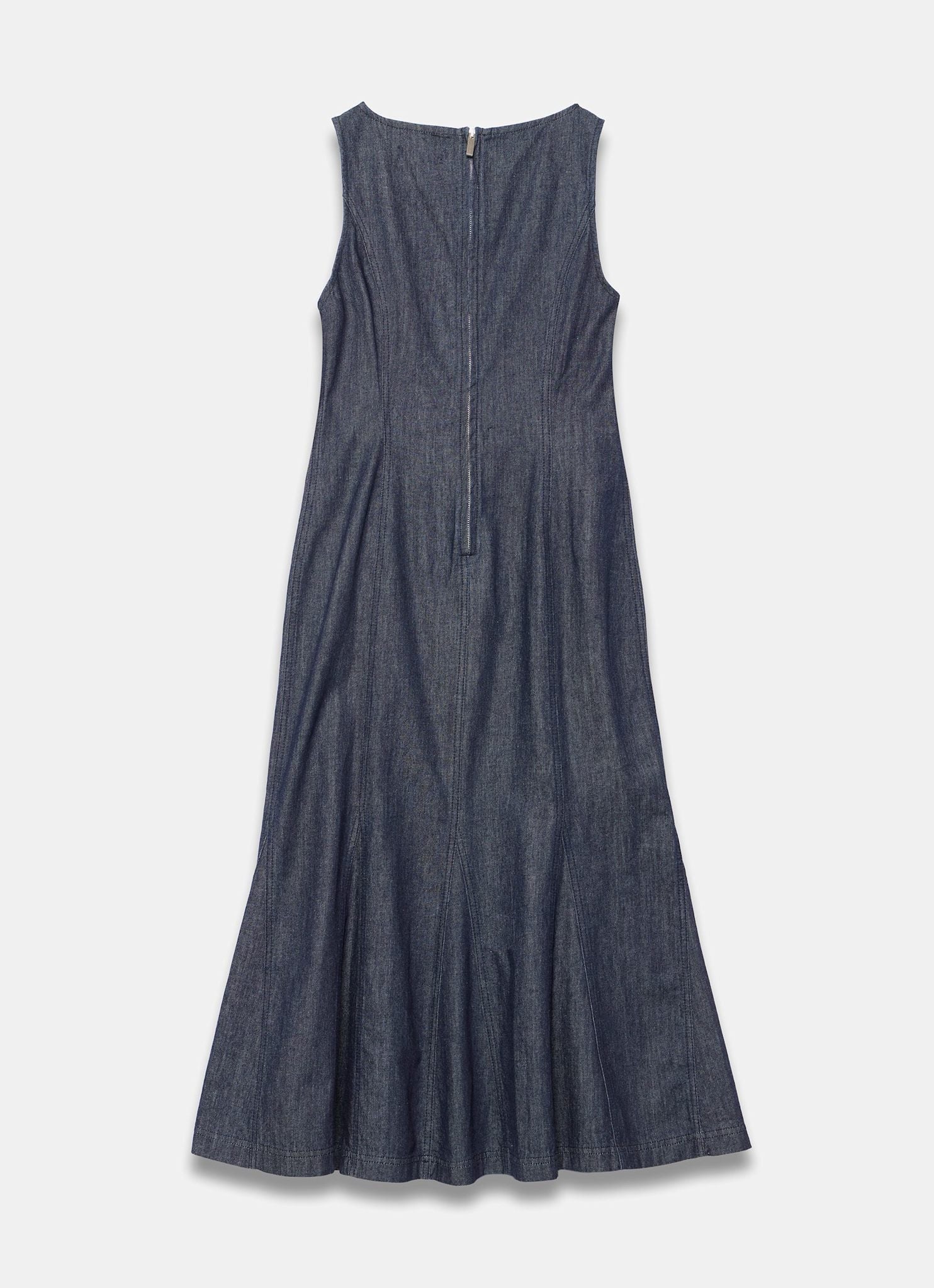 Dark Indigo Denim Midi Dress - Image 8