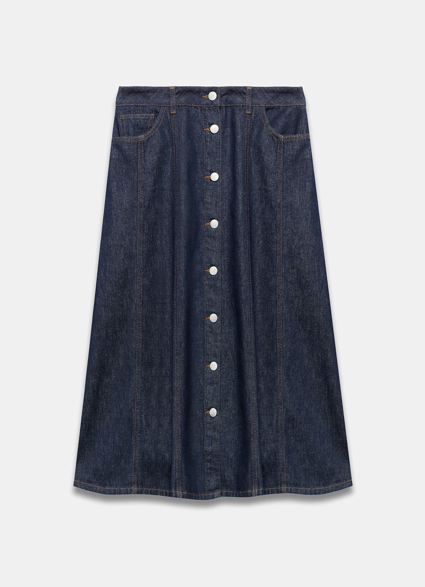 Dark Indigo Denim Midi Skirt - Image 7