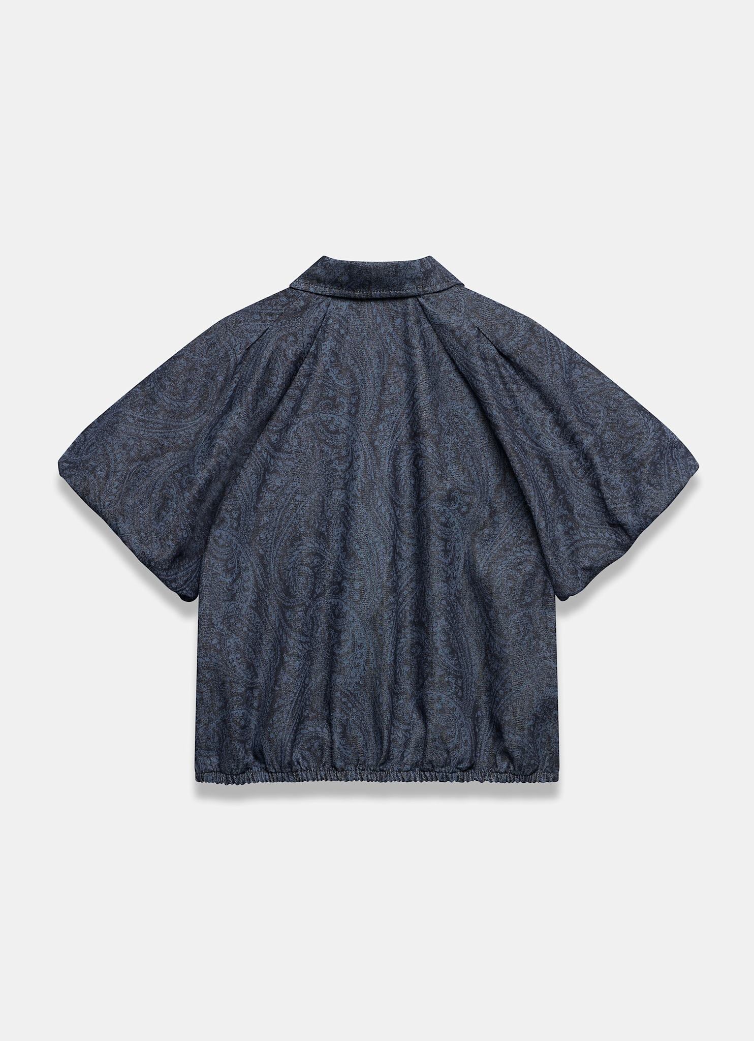 Dark Indigo Paisley Denim Shirt - Image 7