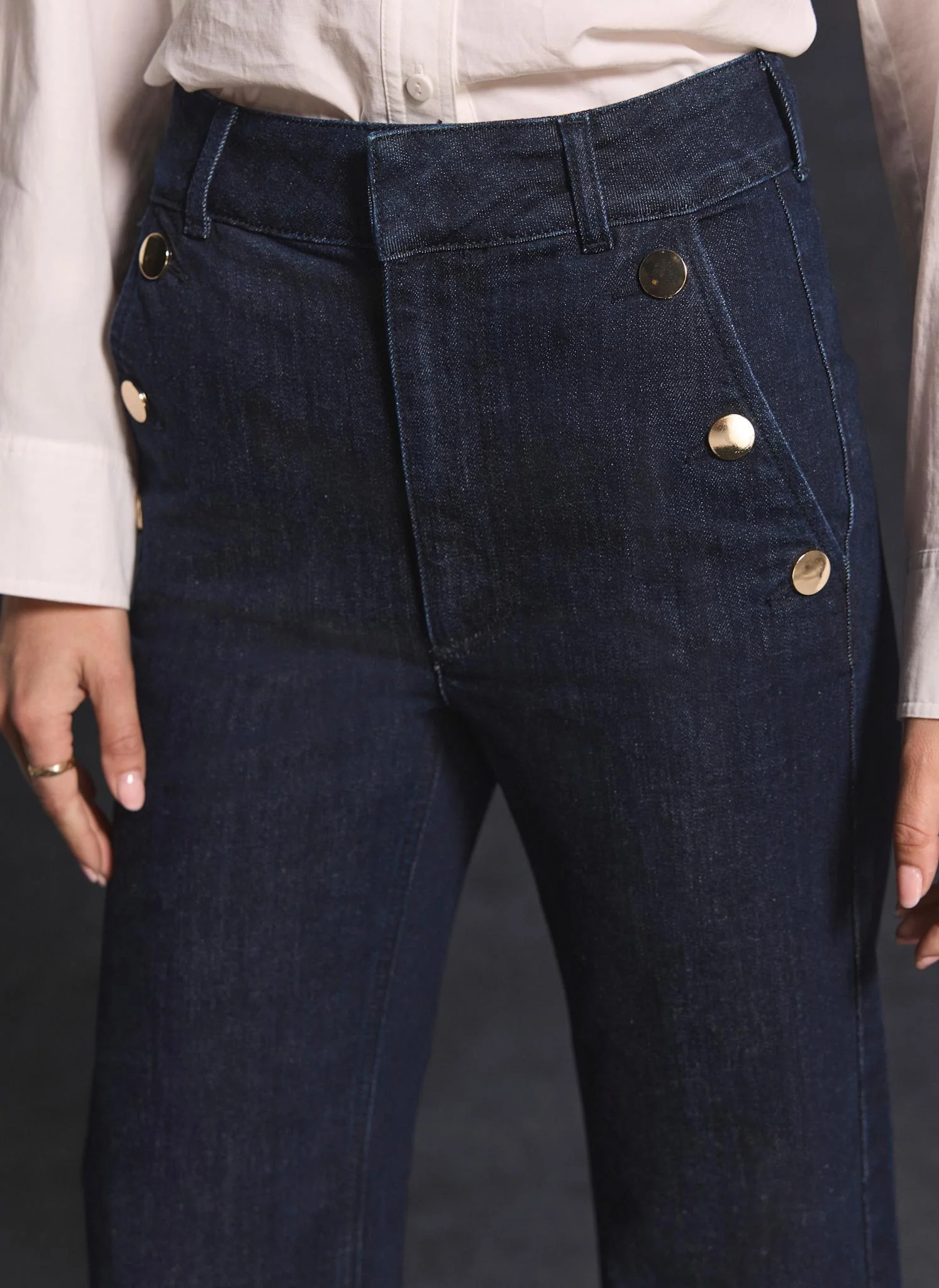 Dark Indigo Cropped Jeans - Image 3