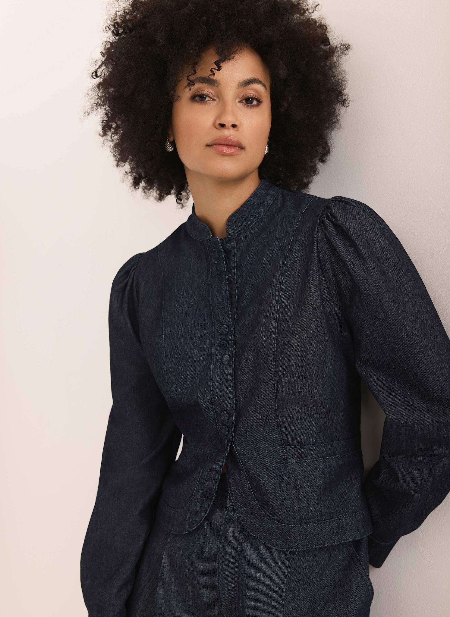 Dark Indigo Denim Long Sleeve Jacket - Image 3