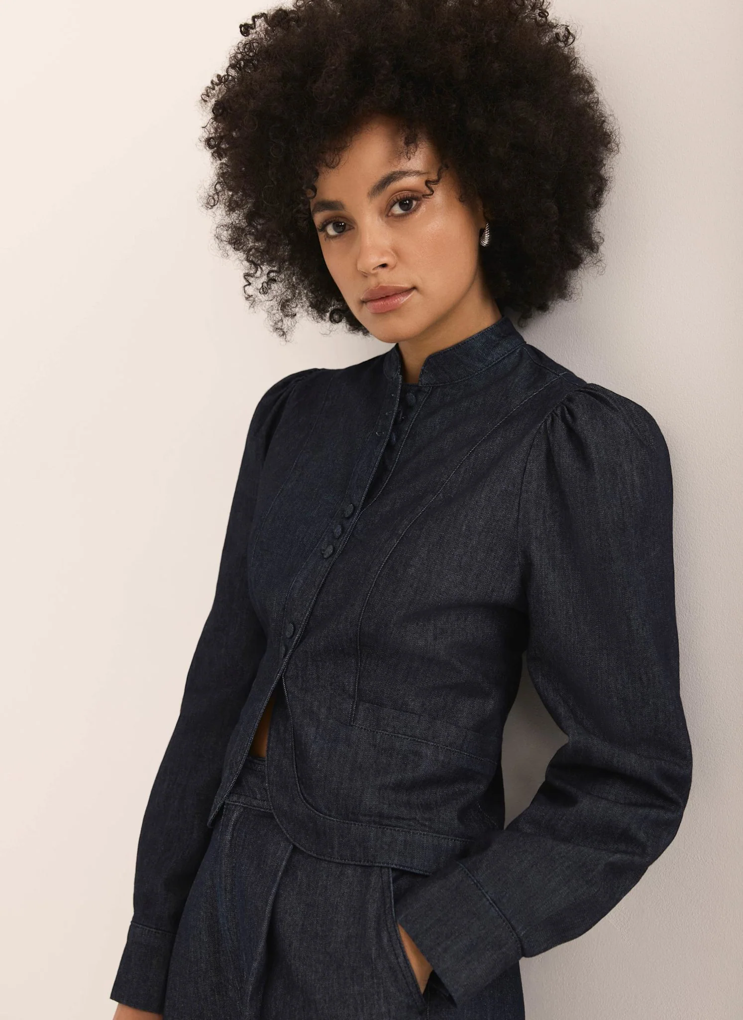Dark Indigo Denim Long Sleeve Jacket - Image 6