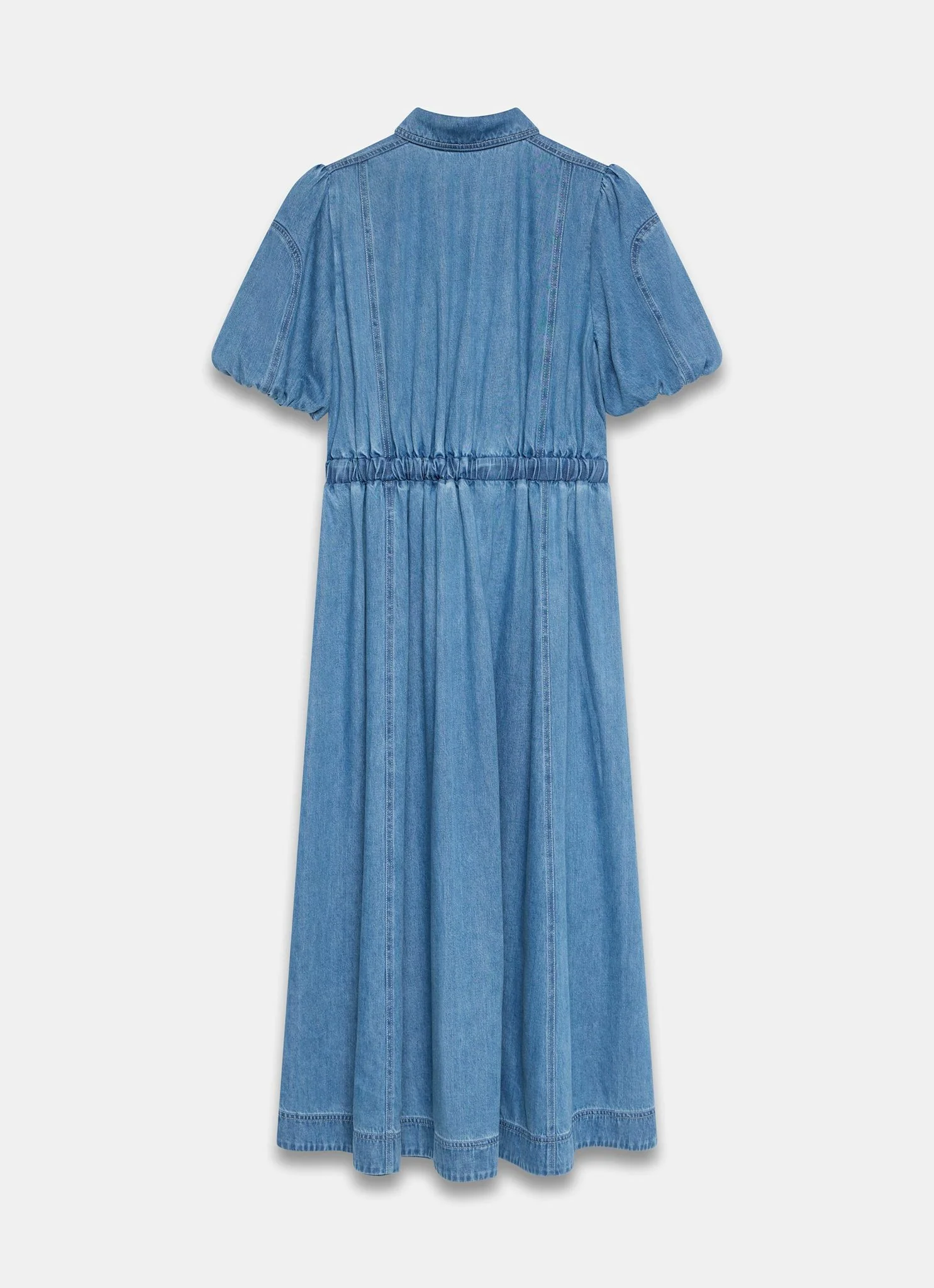Mid Indigo Denim Twist Midi Dress - Image 8