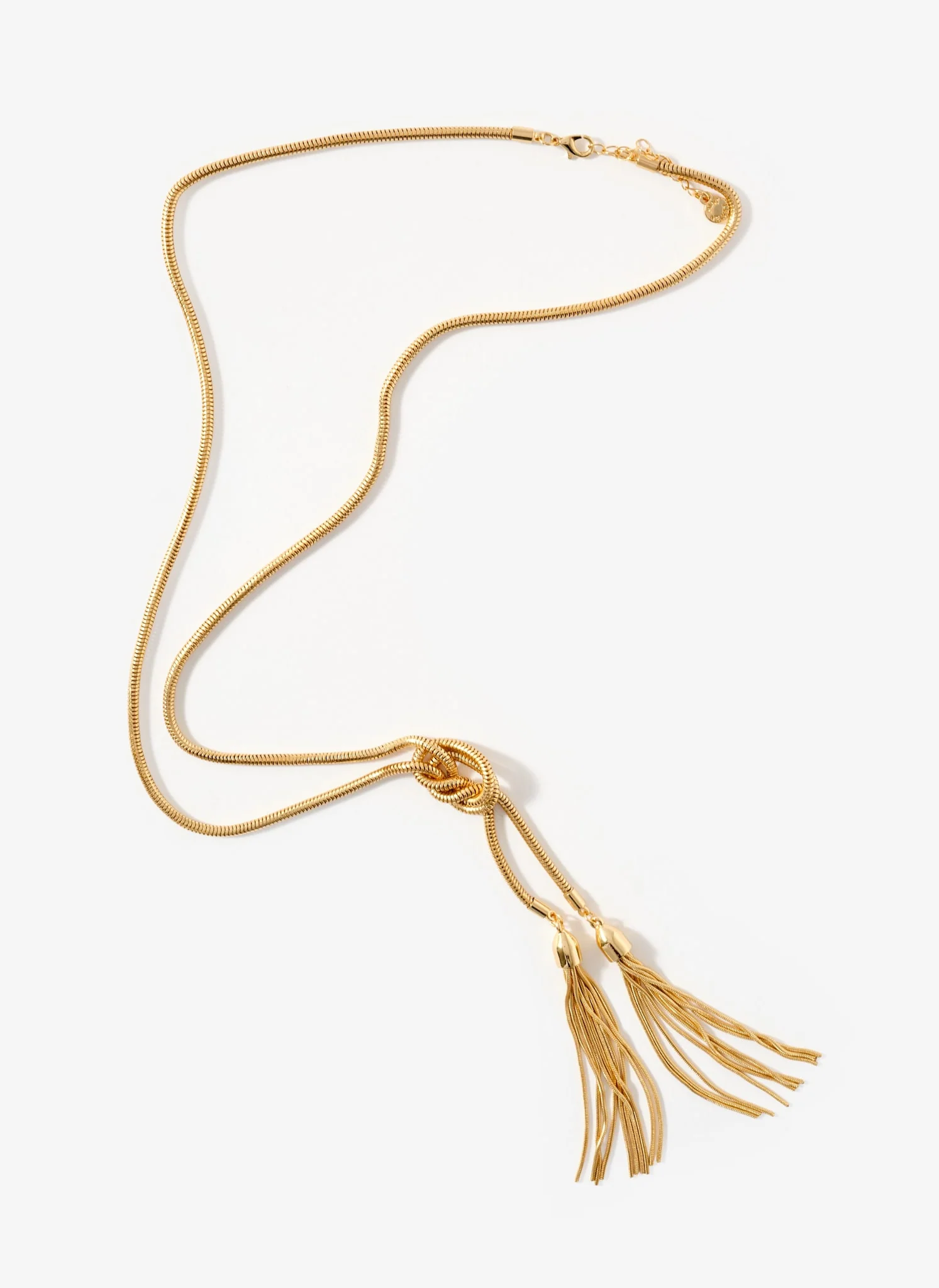 Gold Tone Double Tassel Necklace - Image 4