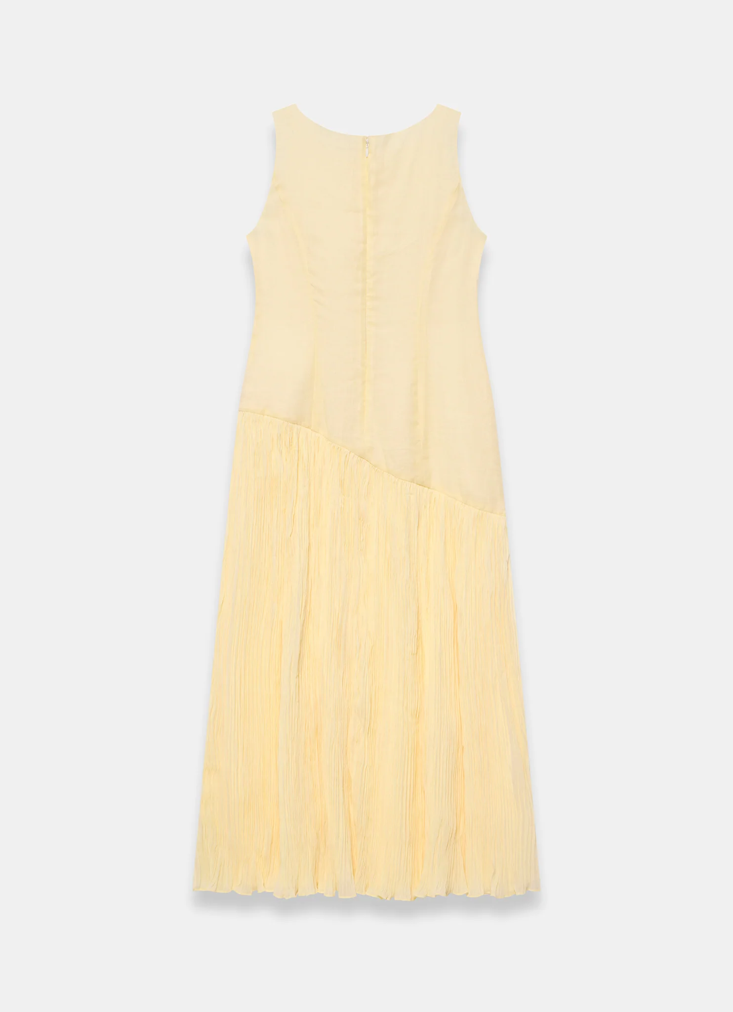 Yellow Crinkle Drop Waist Midi Dress - Image 8