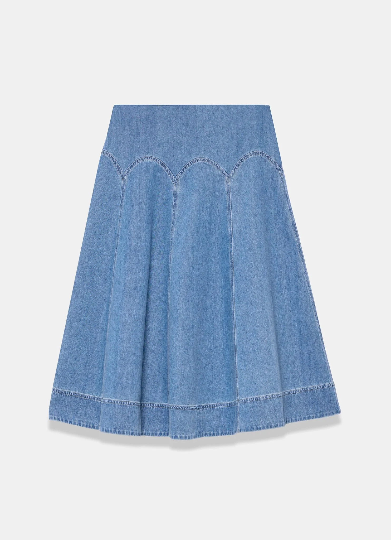 Mid Indigo Denim Midi Skirt - Image 6