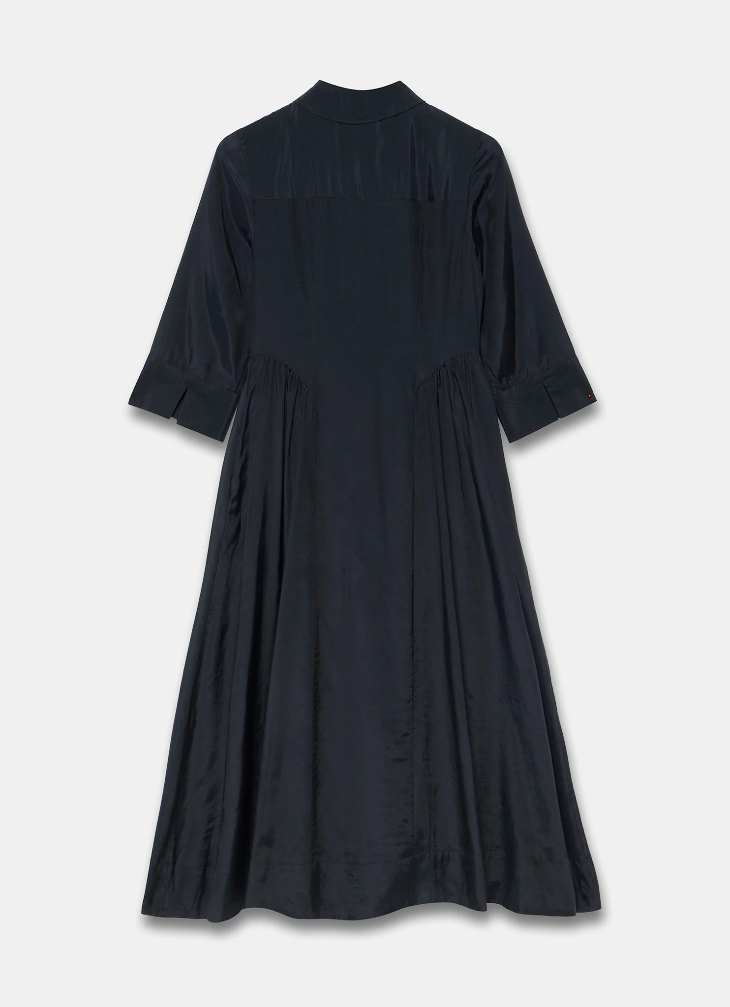 Navy Drop Waist Midi Shirt Dress - Image 7