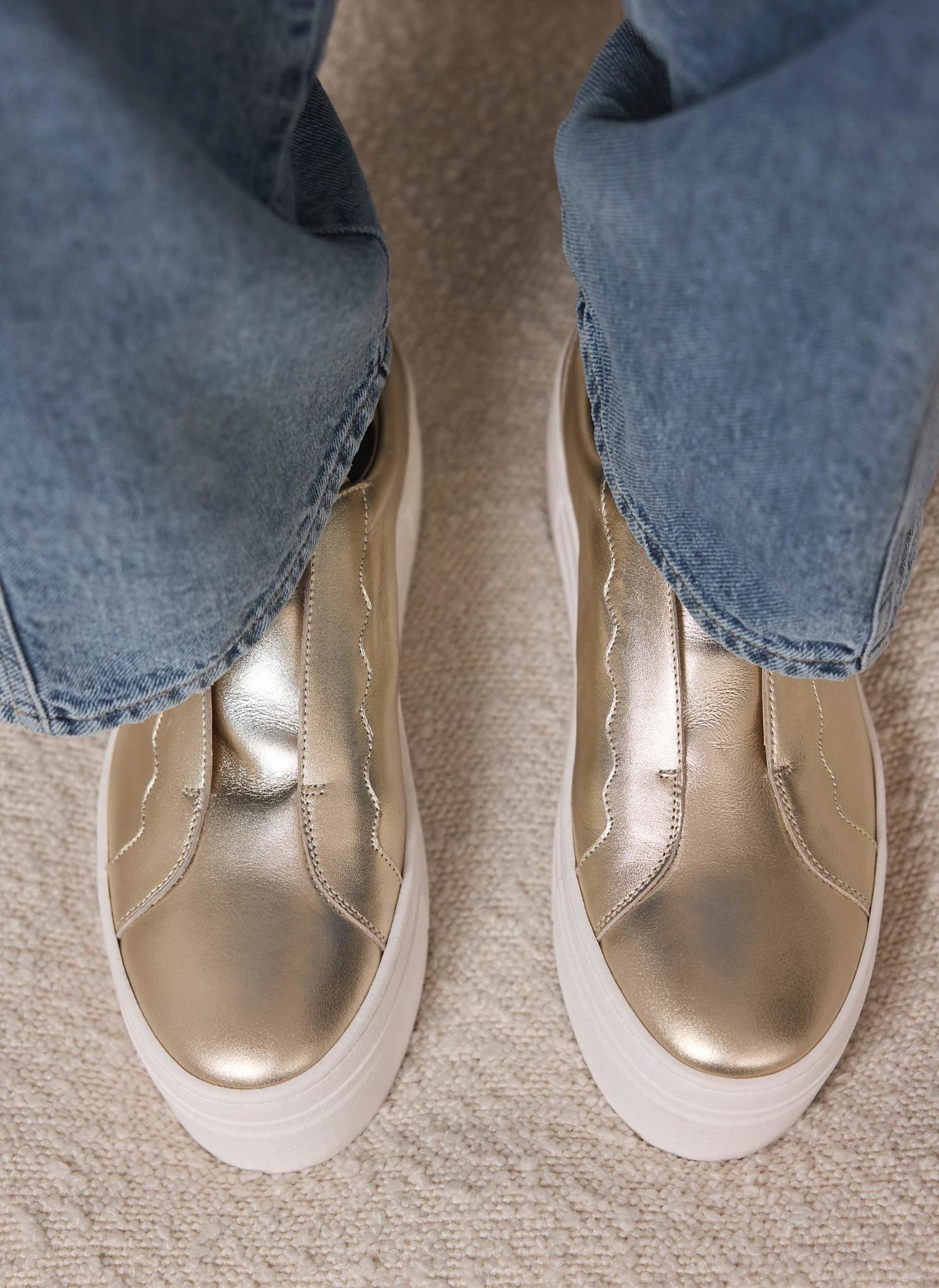 Ellie Gold Platform Trainers - Image 2