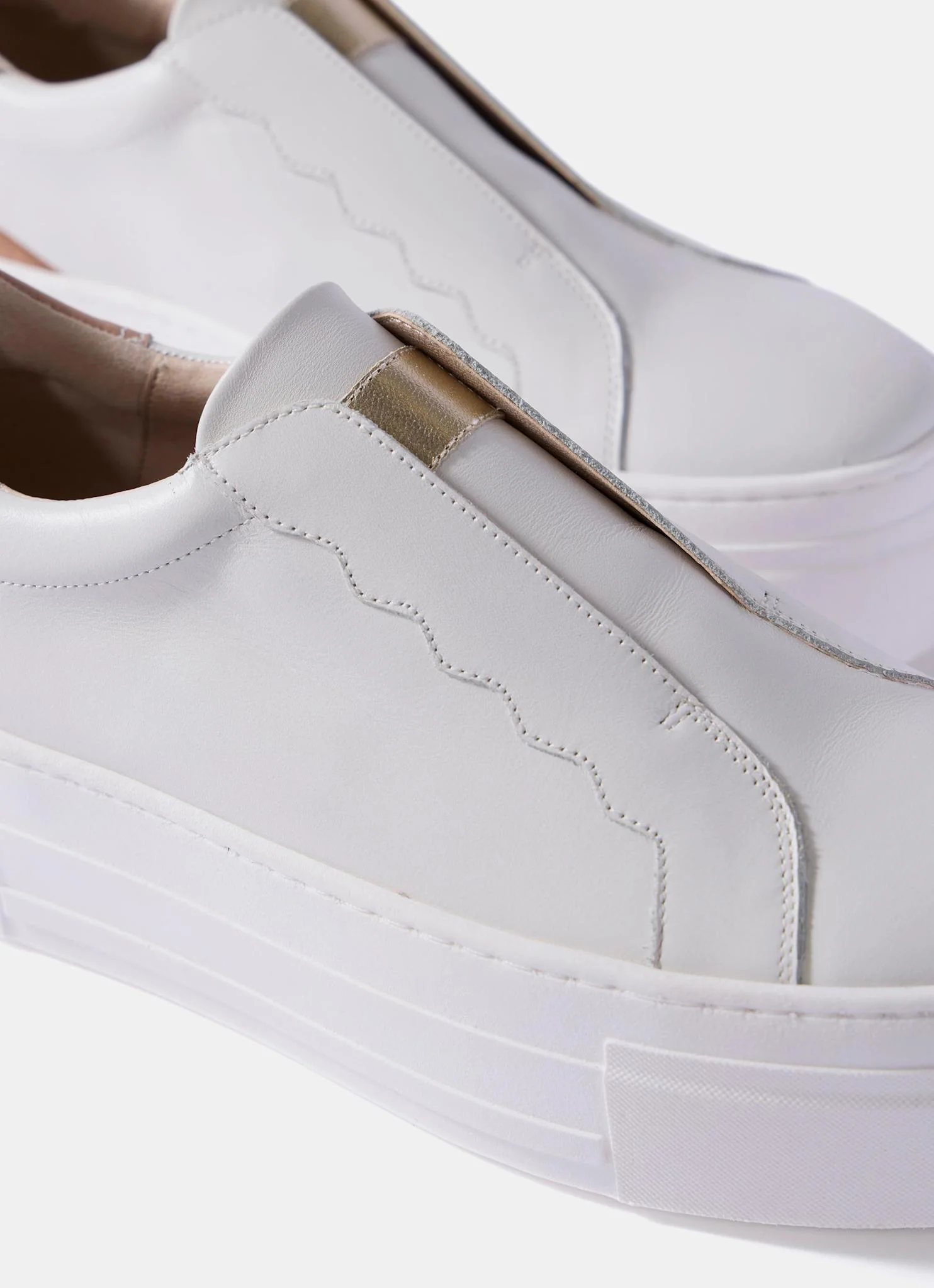 Ellie White Leather Platform Trainers - Image 3