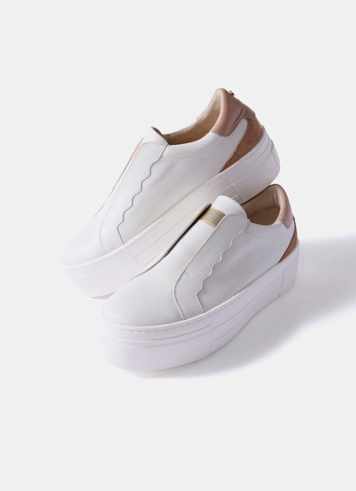 Ellie White Leather Platform Trainers - Image 4