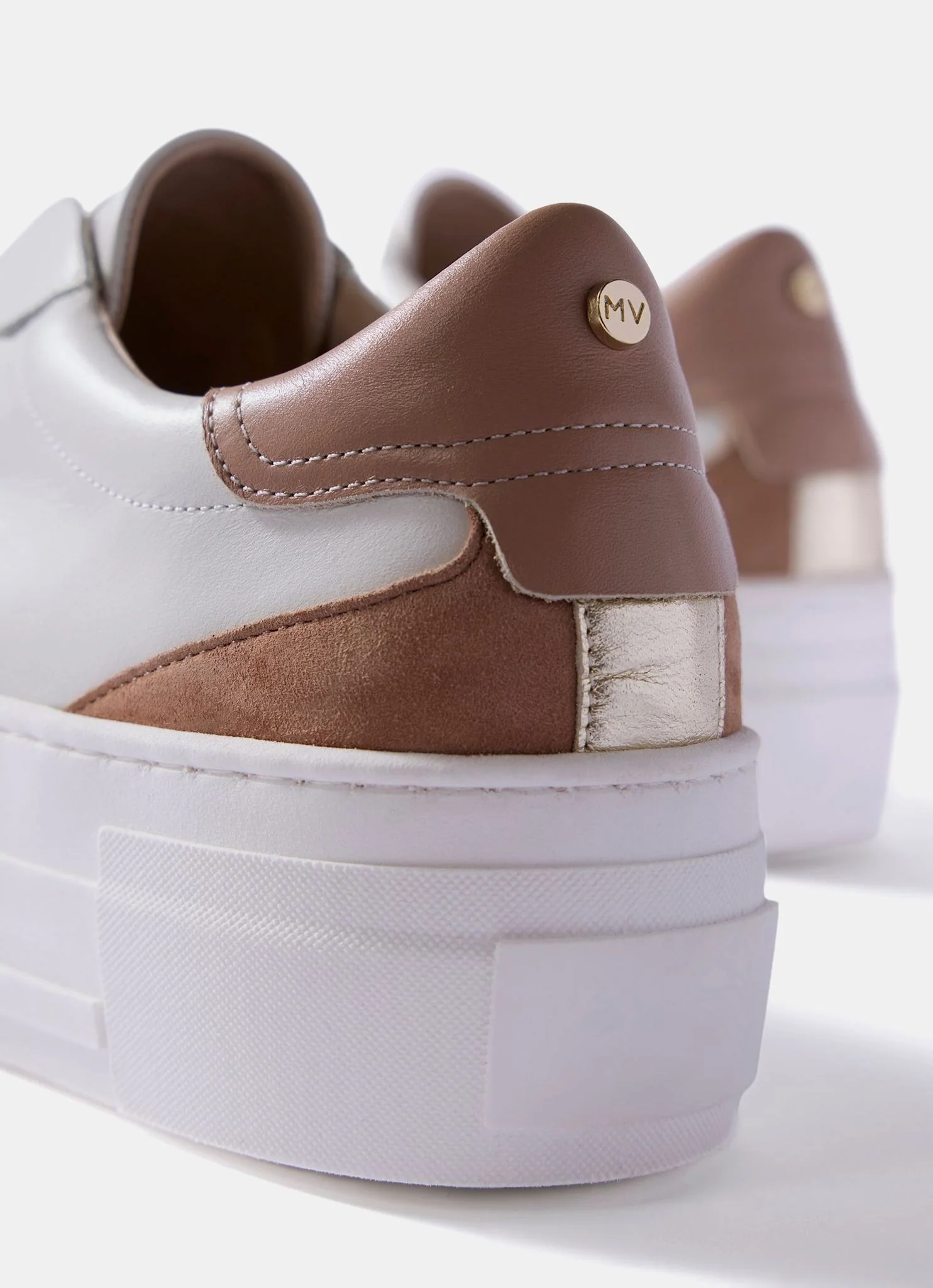 Ellie White Leather Platform Trainers - Image 6