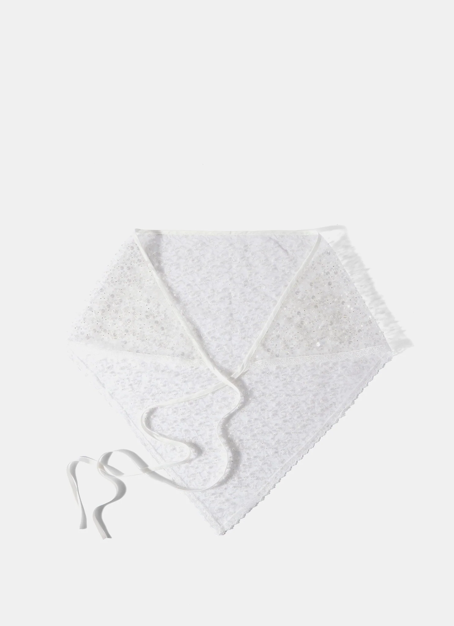 White Sequin Skirt Scarf - Image 3