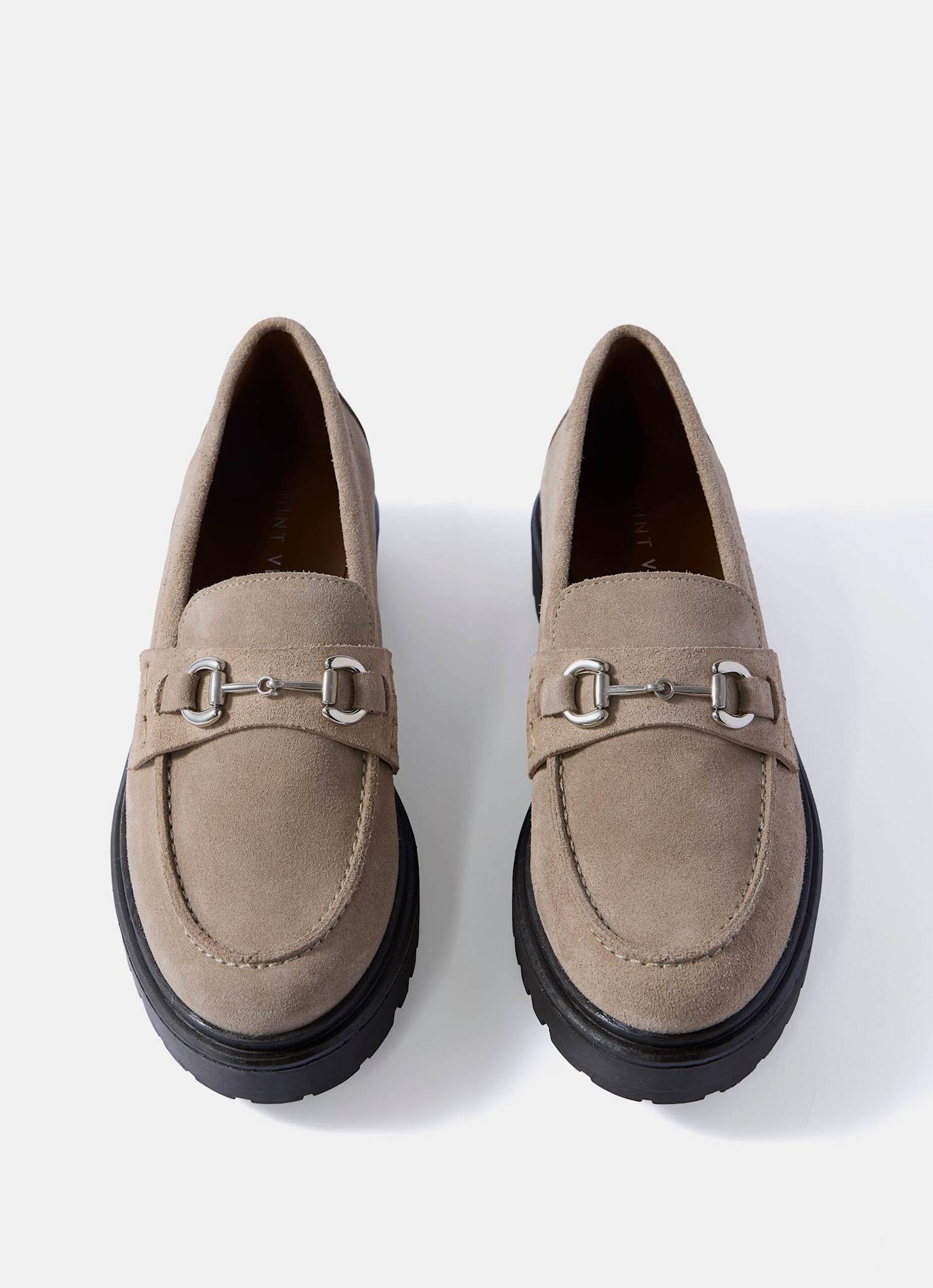Emery Neutral Suede Chunky Loafers - Image 4