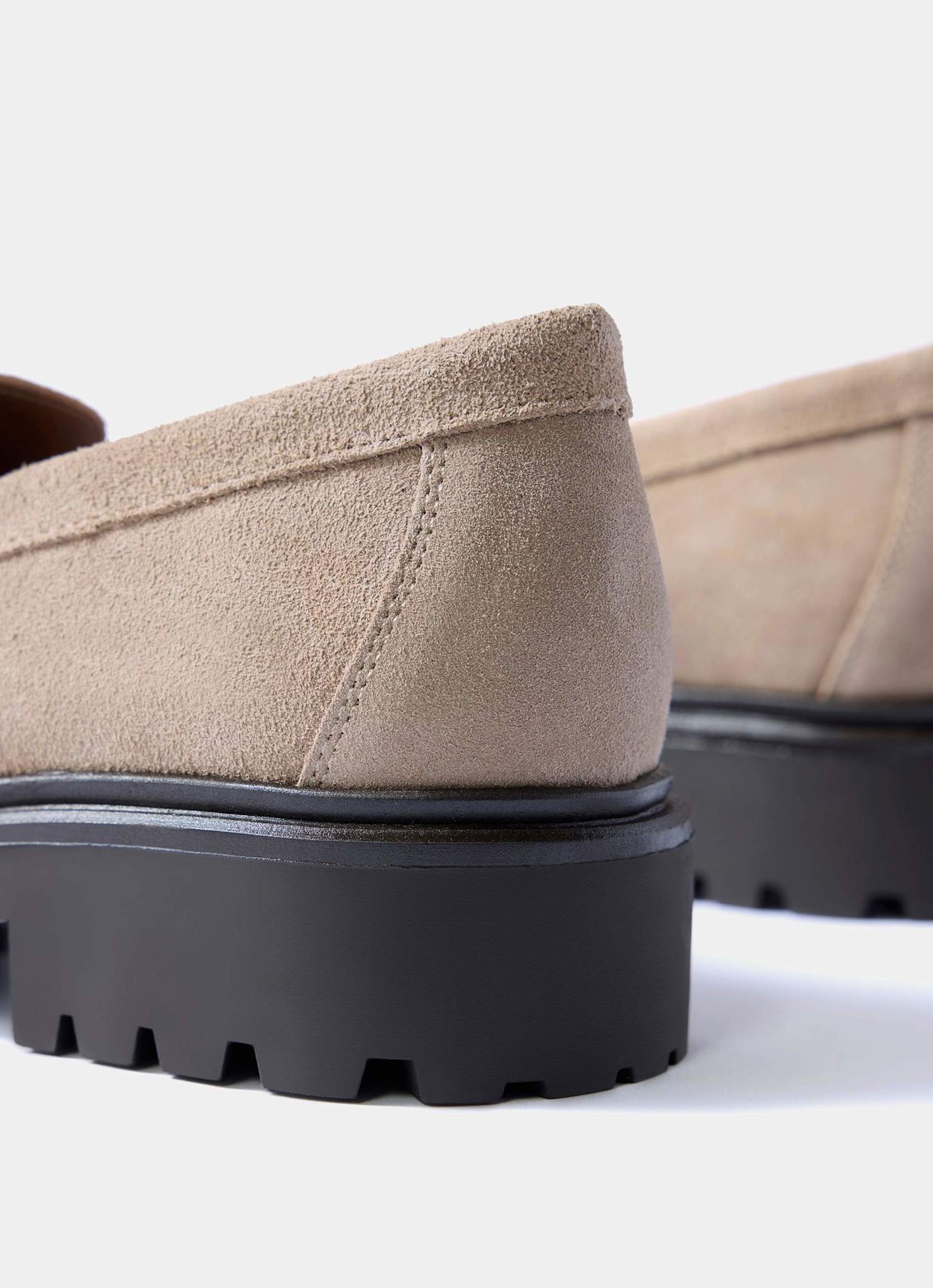 Emery Neutral Suede Chunky Loafers - Image 5