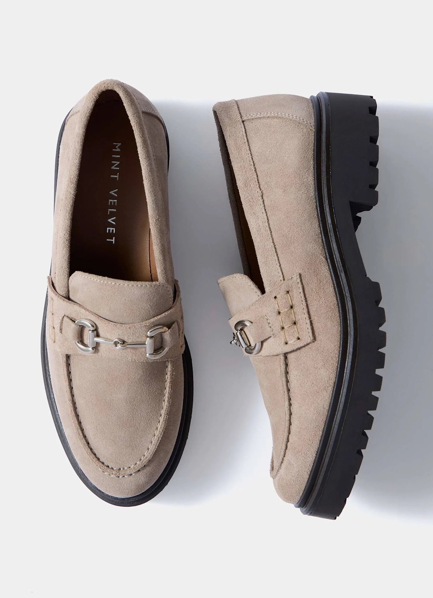 Emery Neutral Suede Chunky Loafers - Image 6