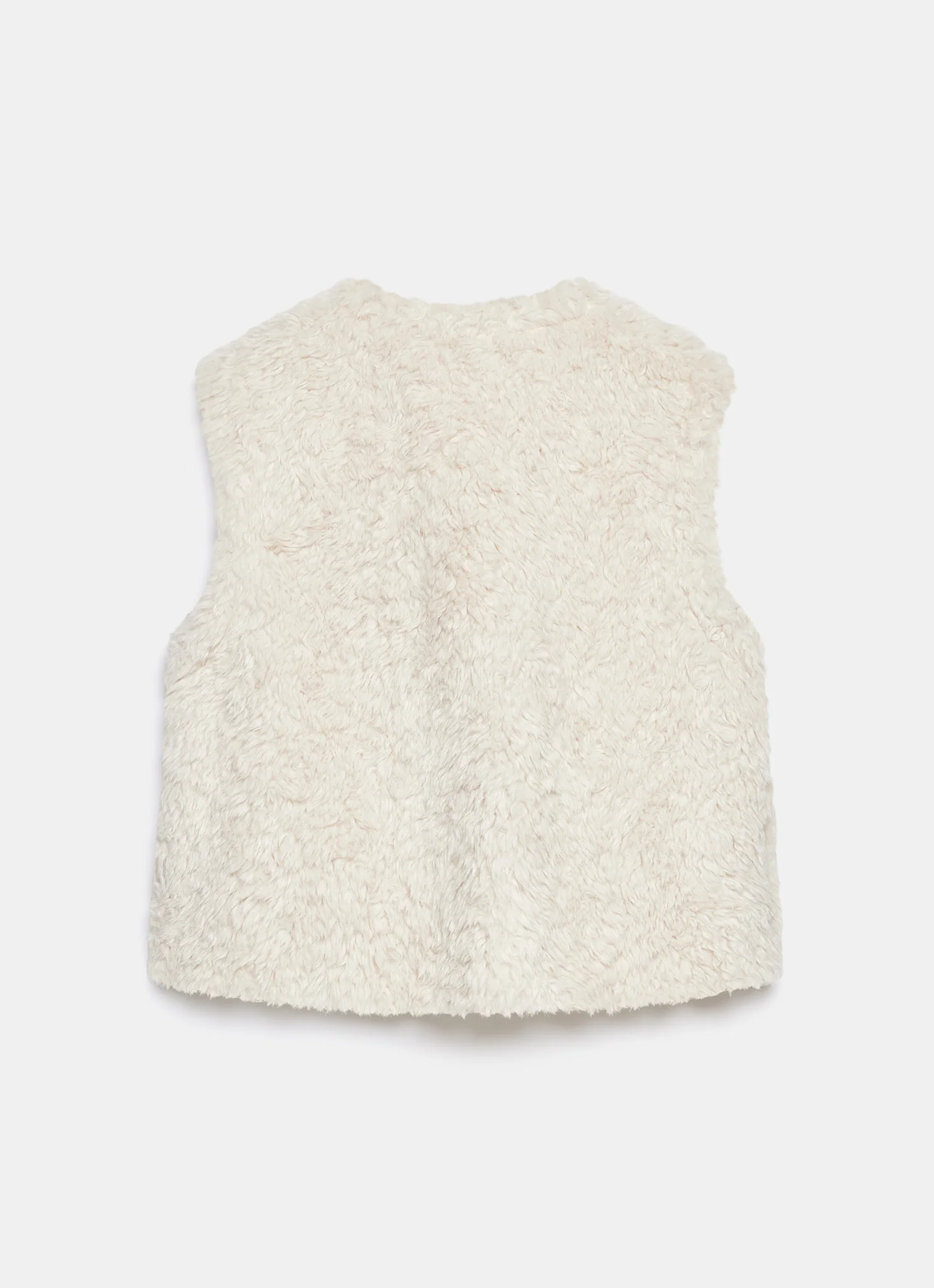 Cream Faux Fur Gilet - Image 7