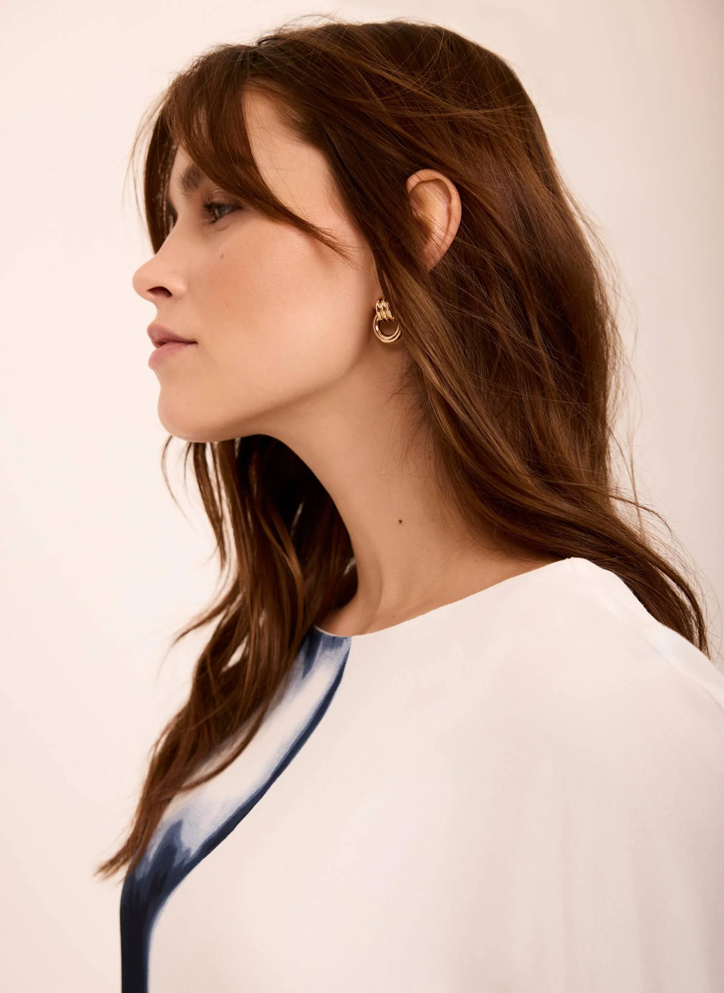 White Print Batwing Top - Image 6