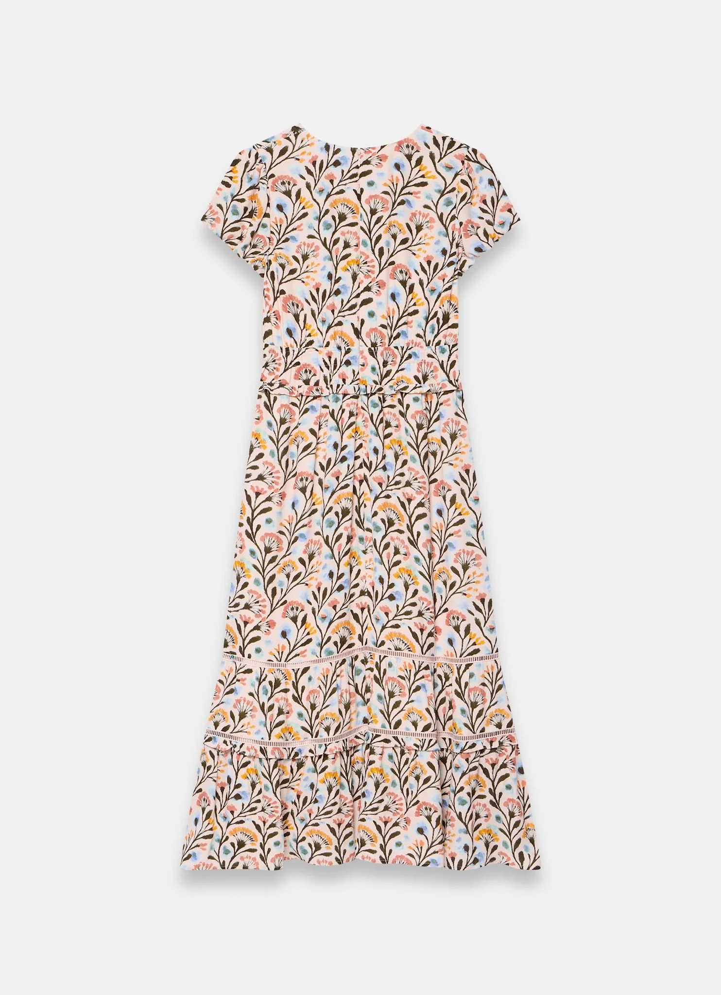 Orange Floral Print Midi Dress - Image 8