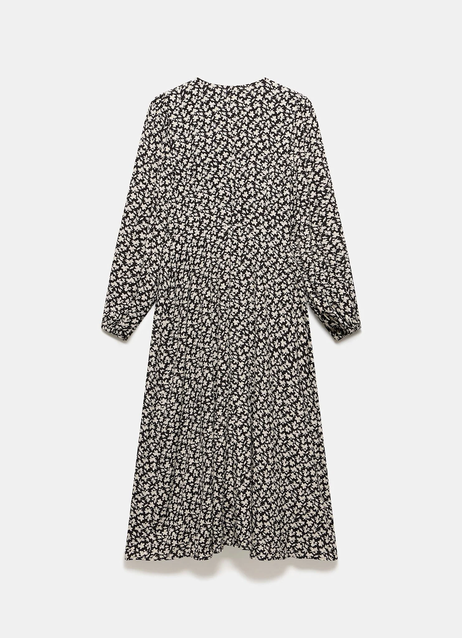 Black Floral Print Midi Dress - Image 8
