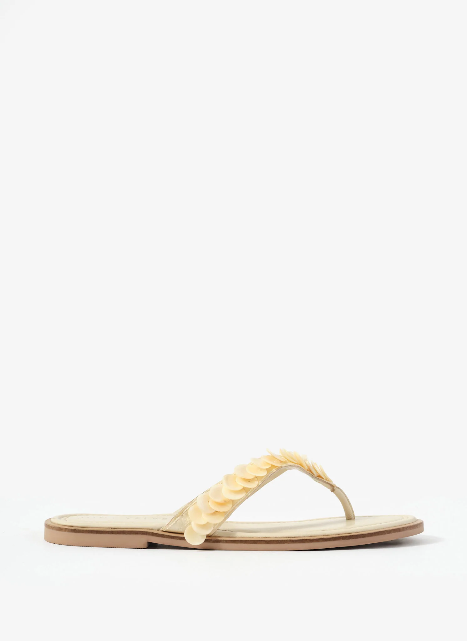 Freya Cream Pearl Detail Flip Flop Sandals - Image 2