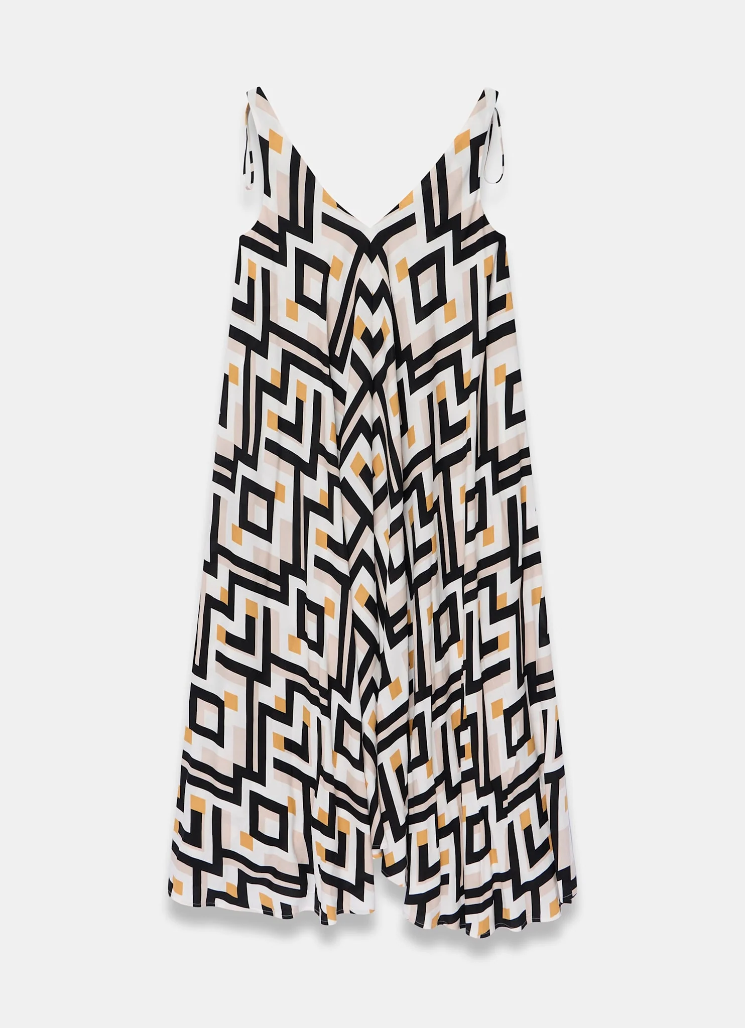 Black Geo Print Midi Dress - Image 7