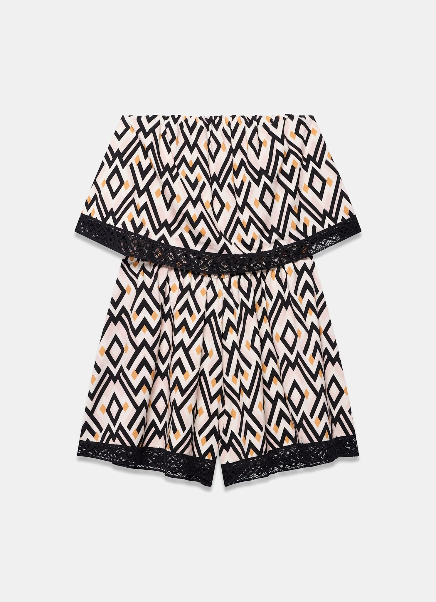 Black Geo Print Playsuit - Image 6