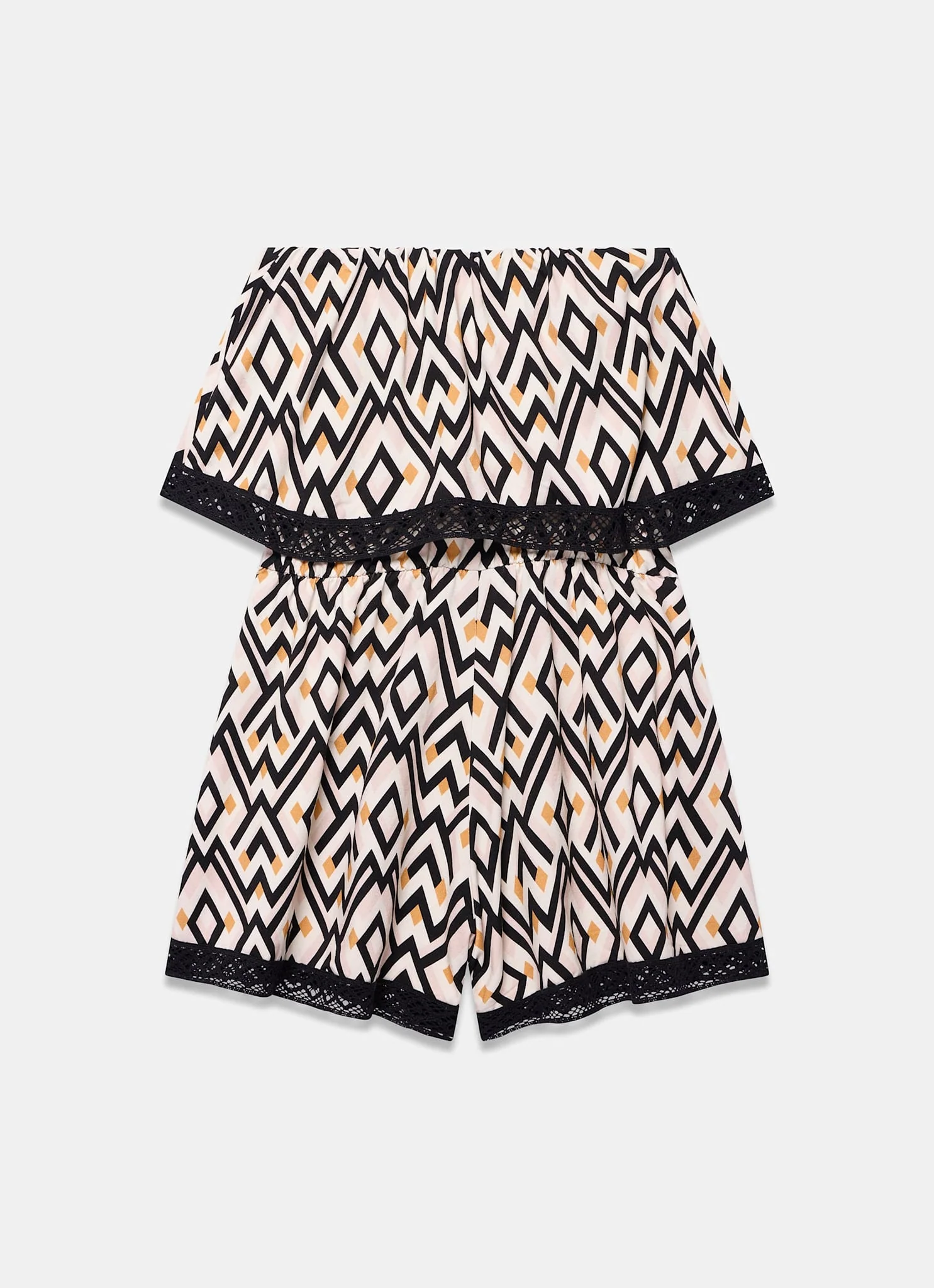 Black Geo Print Playsuit - Image 7