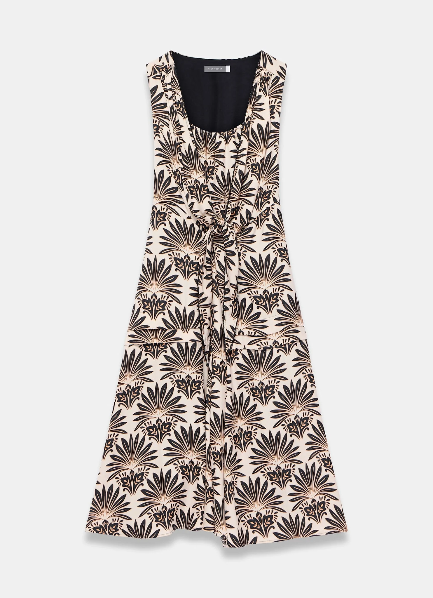 Neutral Geo Print Midi Dress - Image 6