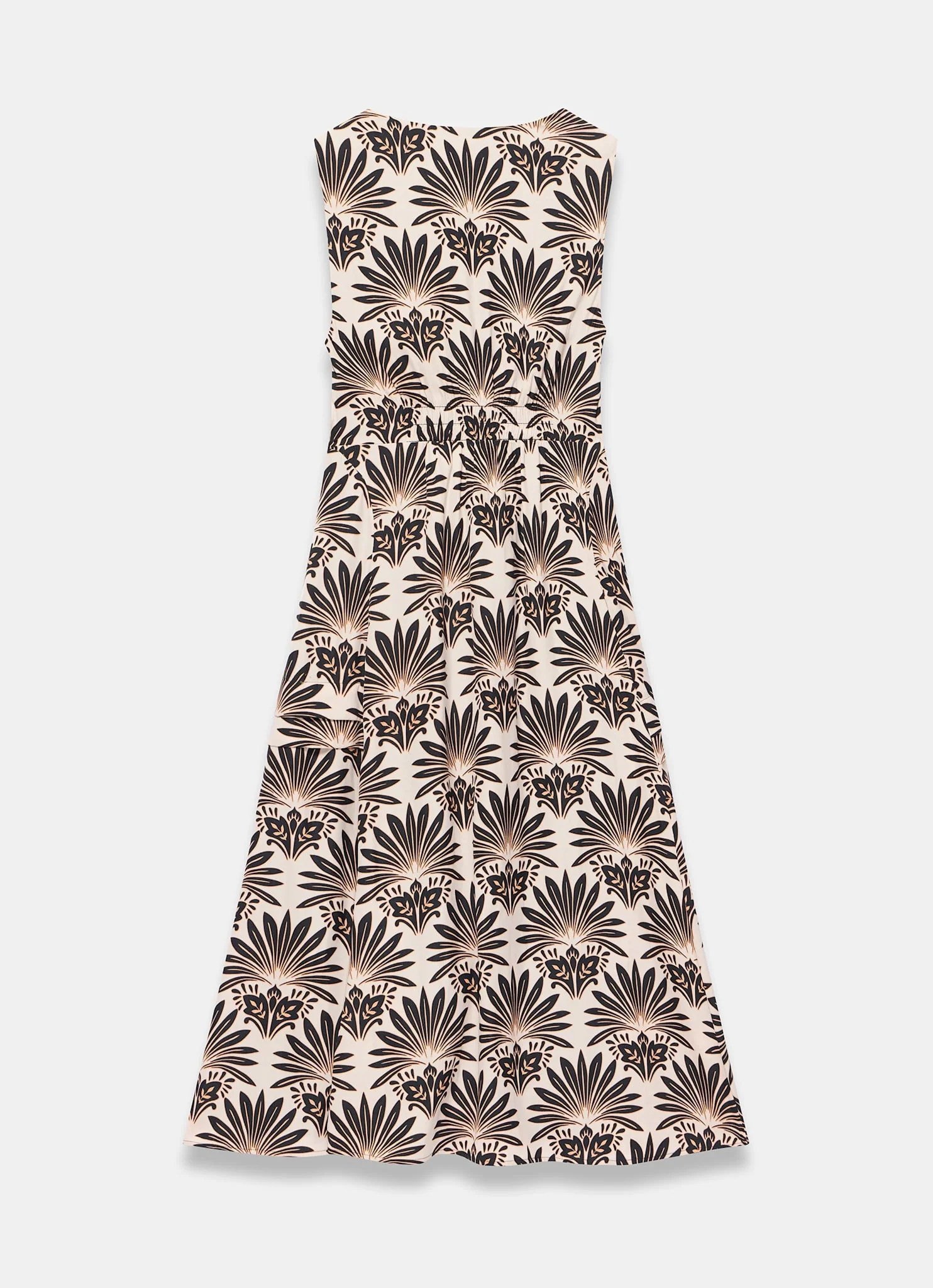 Neutral Geo Print Midi Dress - Image 7