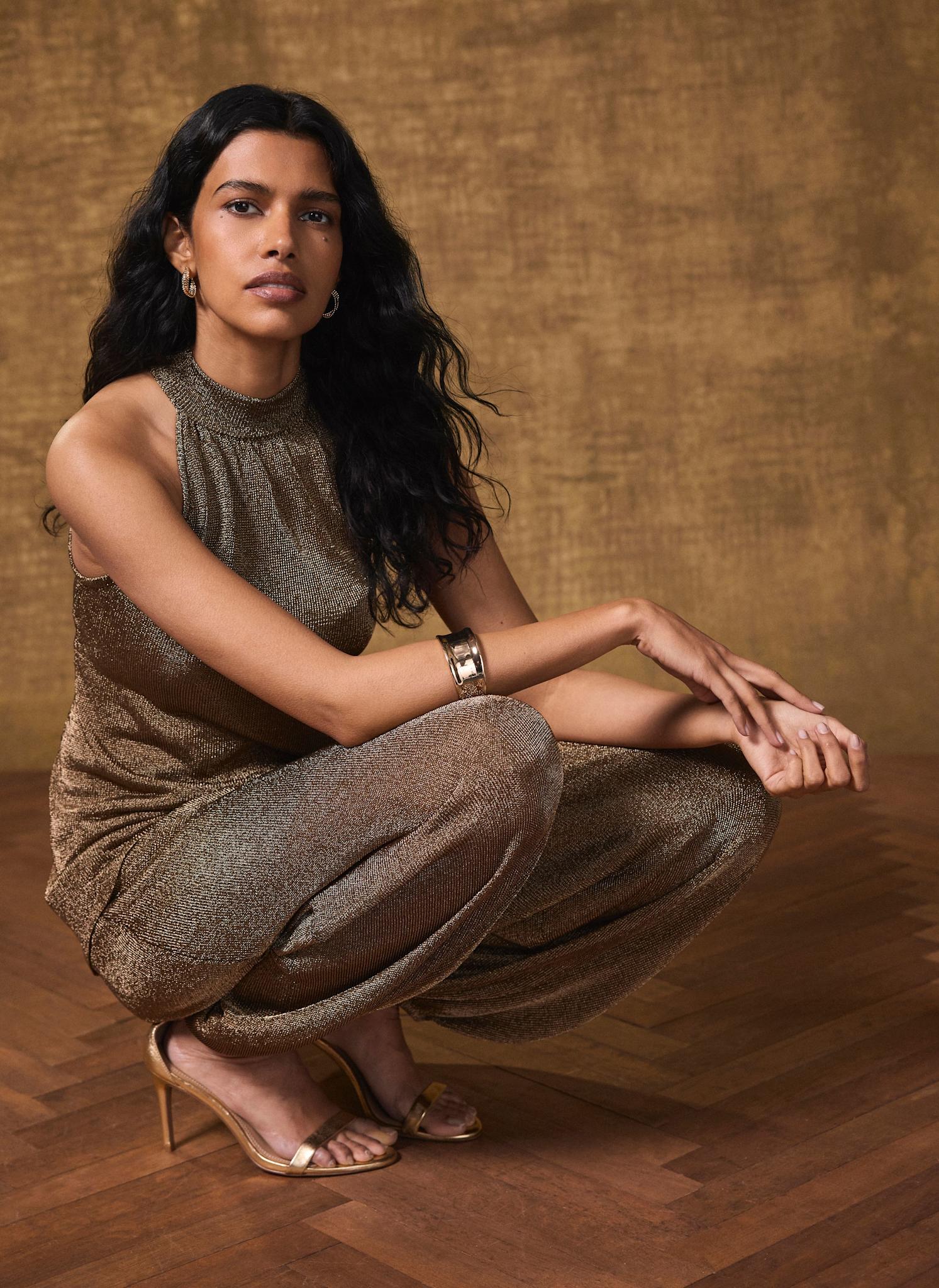 Gold Metallic Balloon Trousers - Image 5