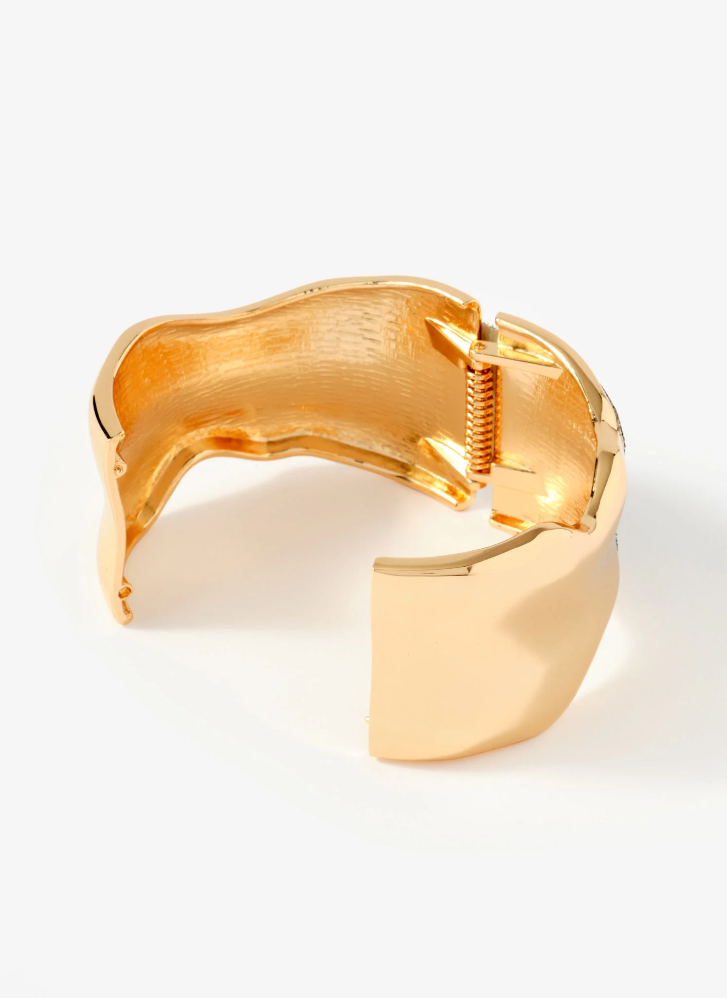 Gold Tone Clean Wave Bangle - Image 4