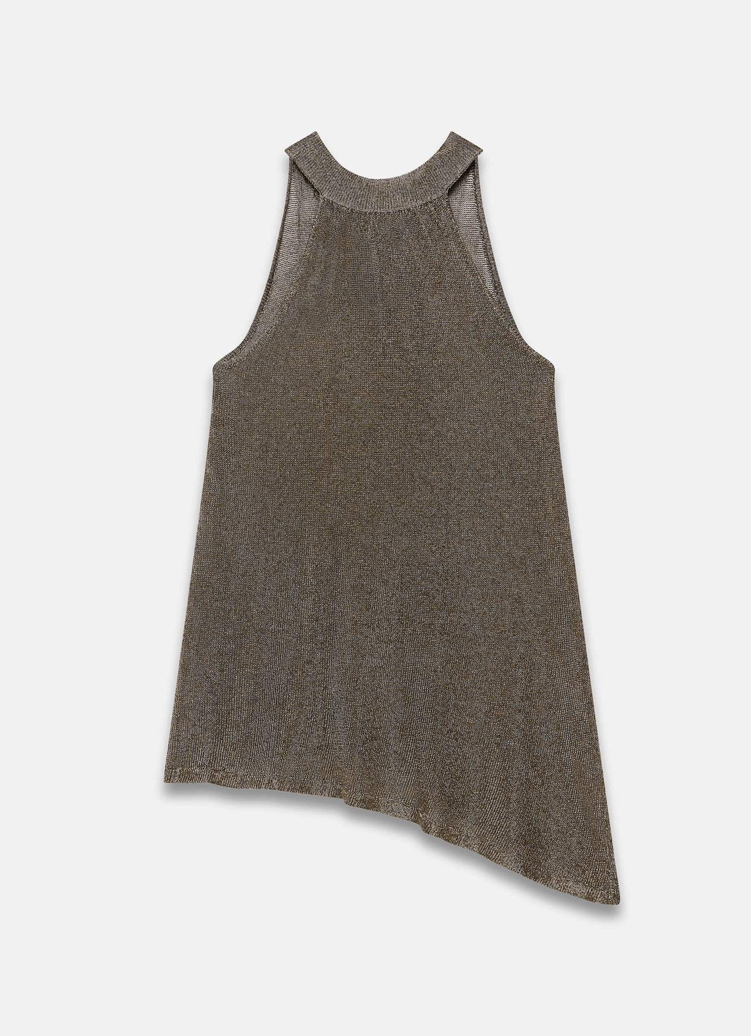 Gold Metallic Halter Knit Top - Image 6