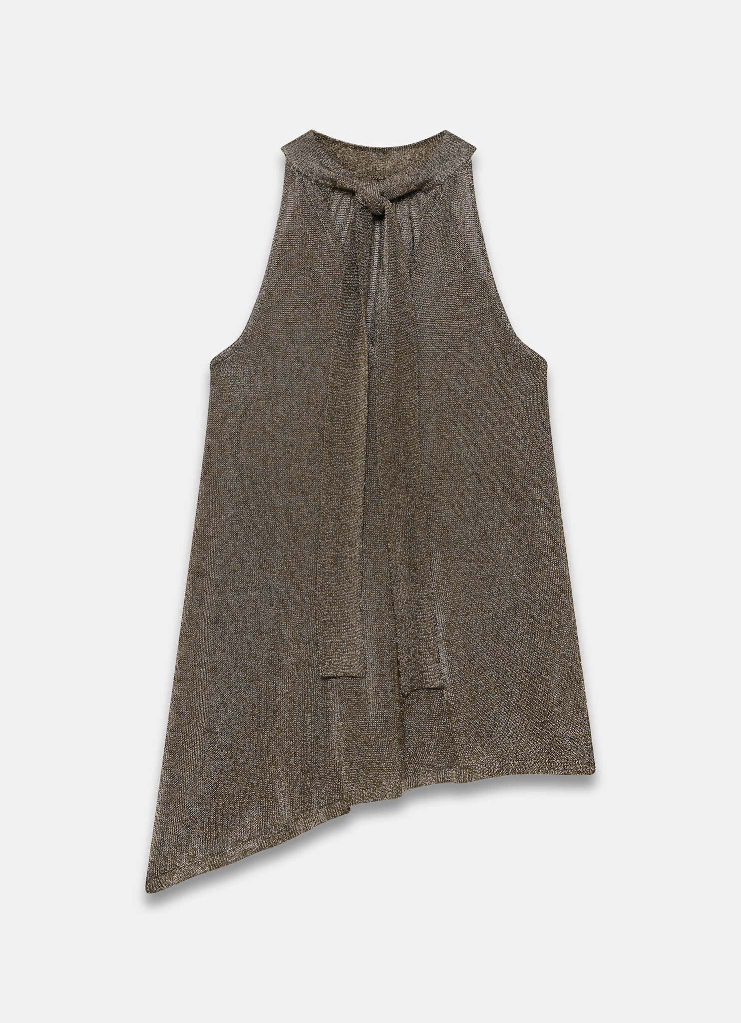 Gold Metallic Halter Knit Top - Image 7
