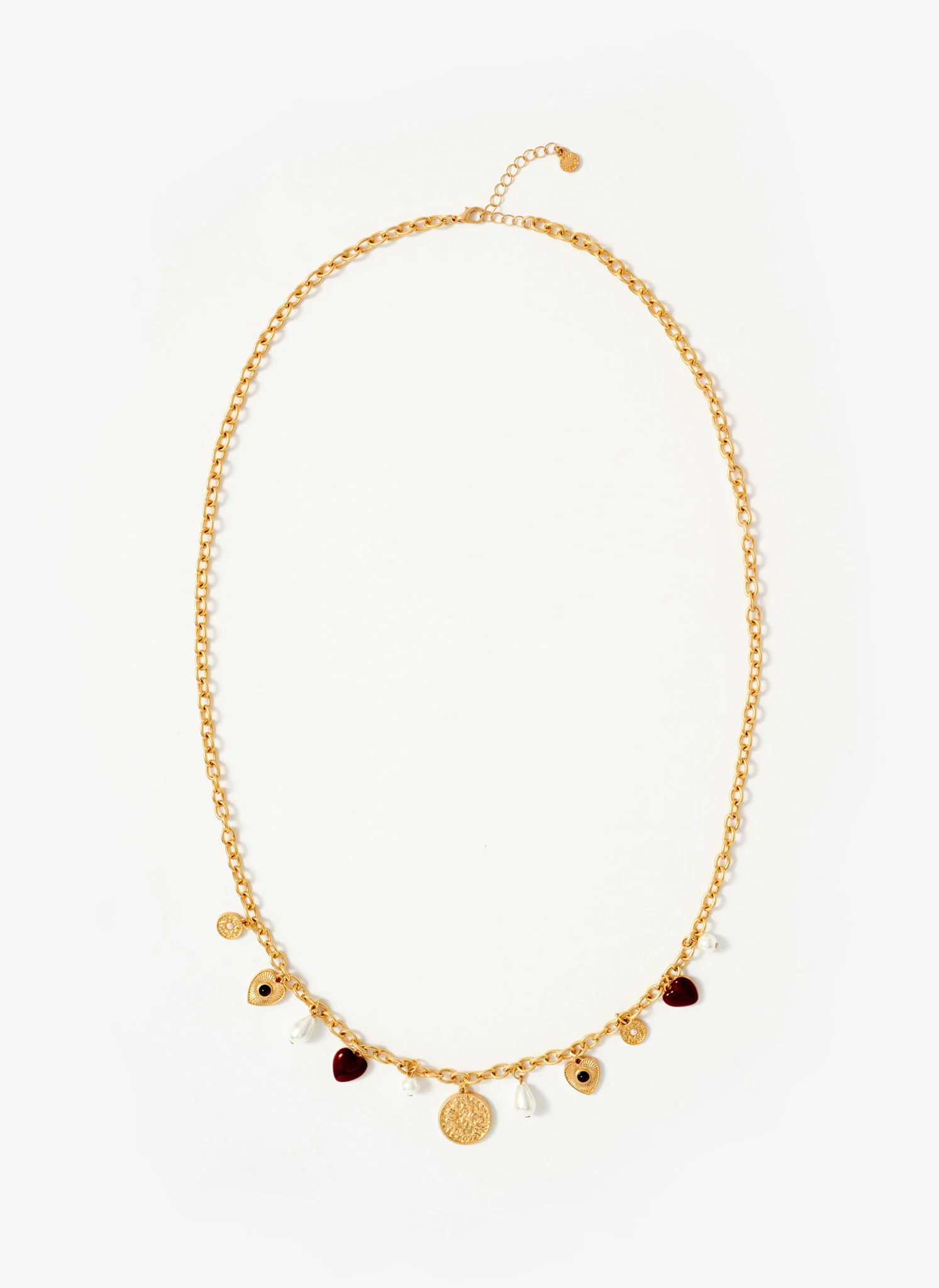 Gold Tone Multi Charm Necklace