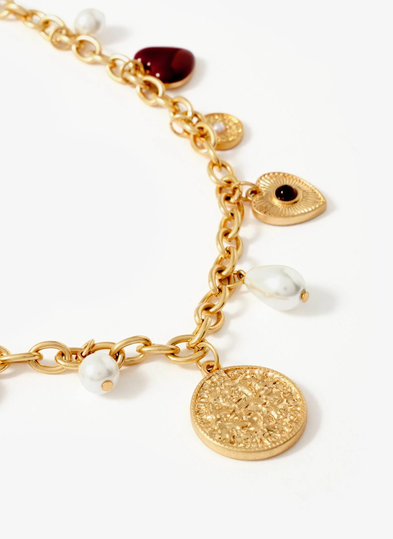 Gold Tone Multi Charm Necklace - Image 4