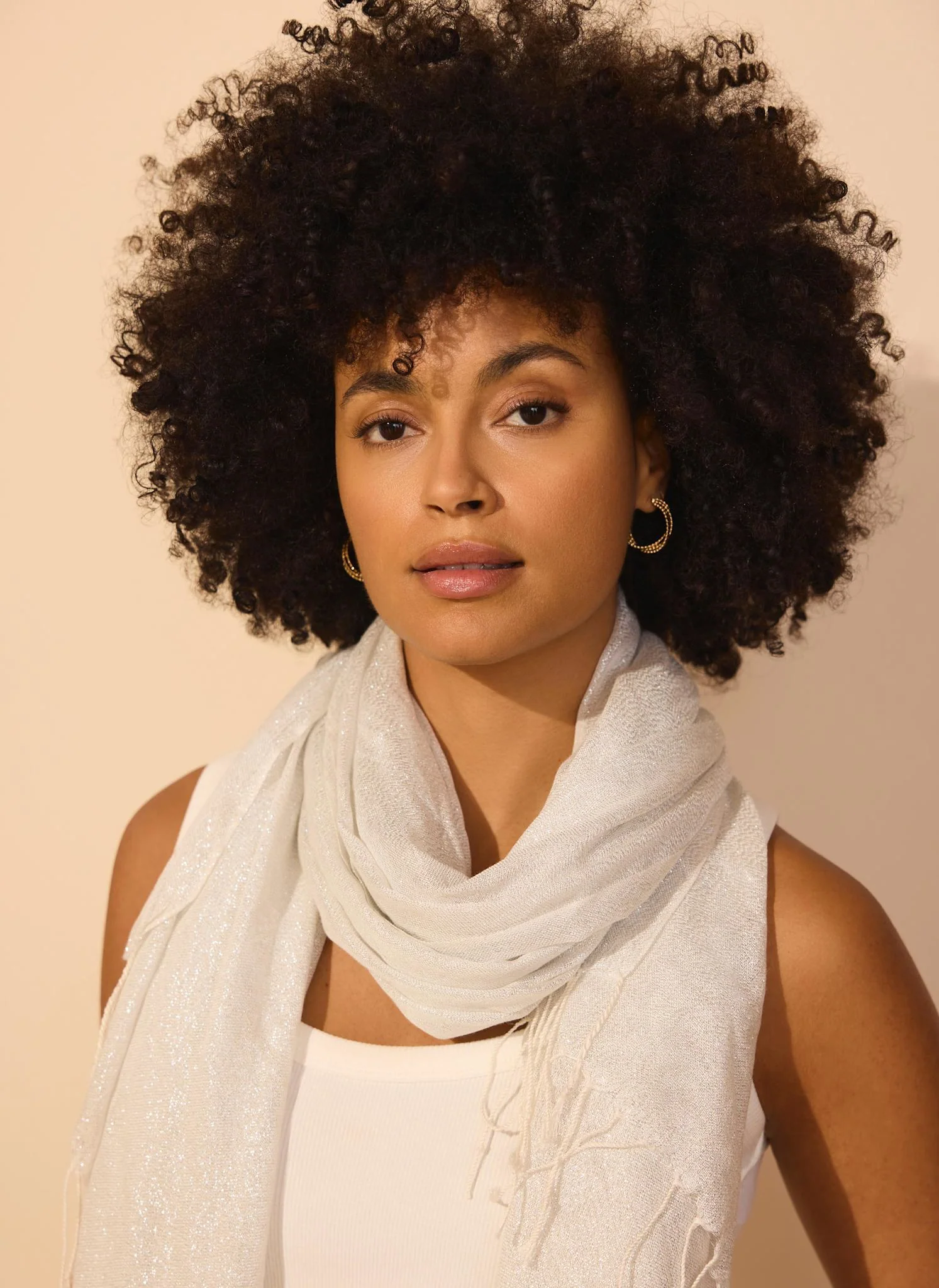 Silver Metallic Lightweight Scarf - Image 3