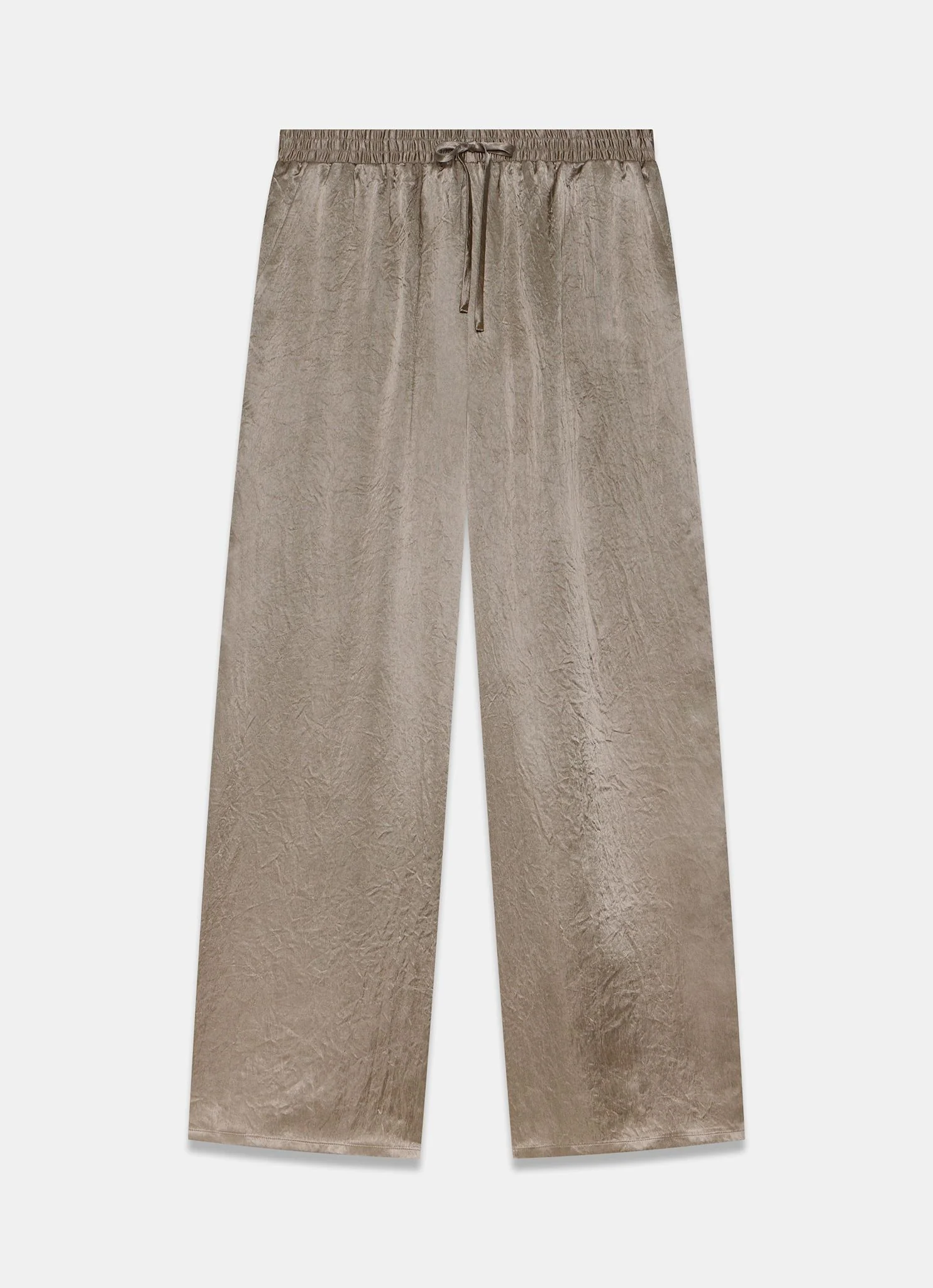 Gold Metallic Satin Wide Trousers - Image 6