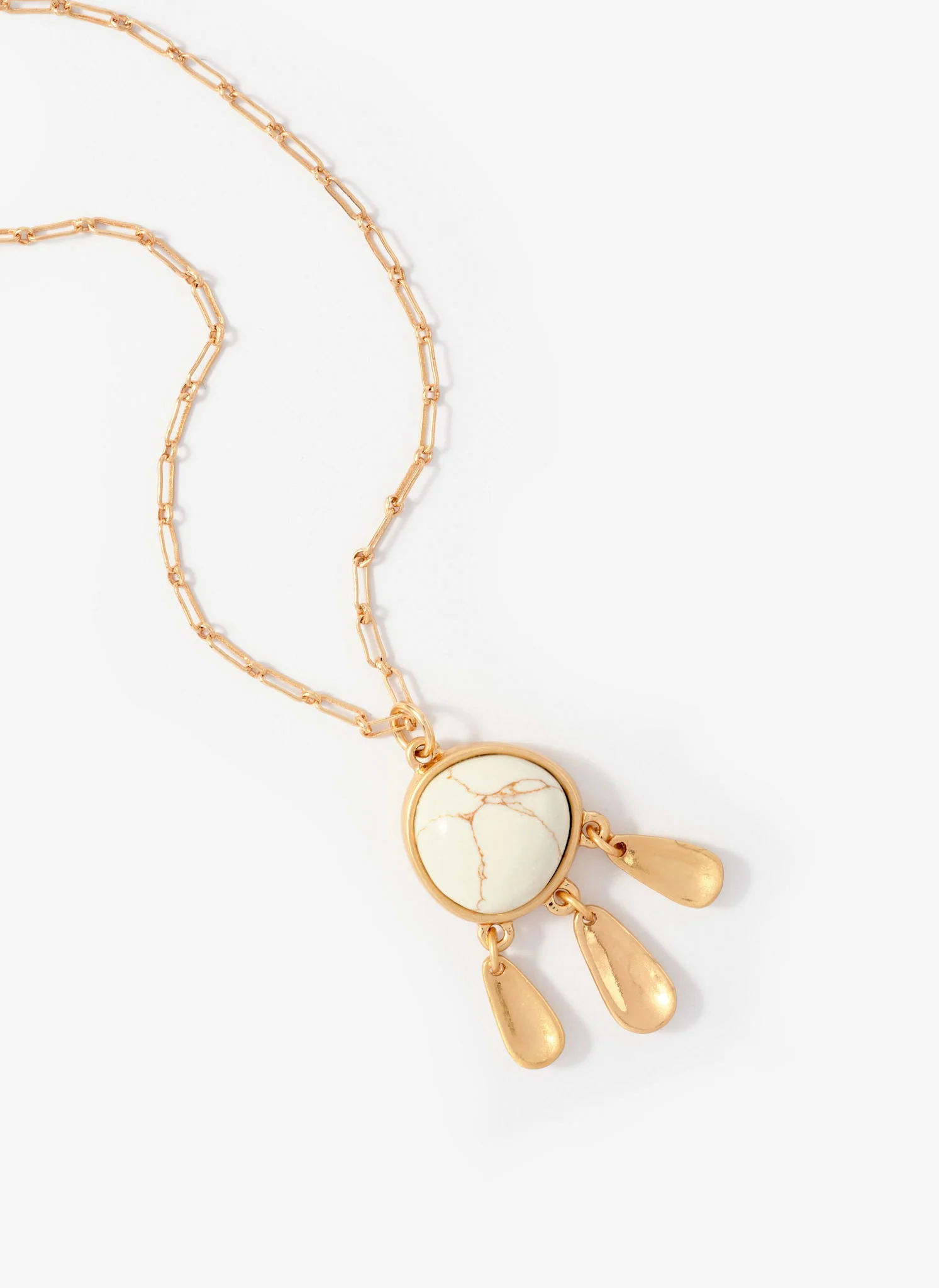 Gold Tone Drop Pendant Necklace - Image 3