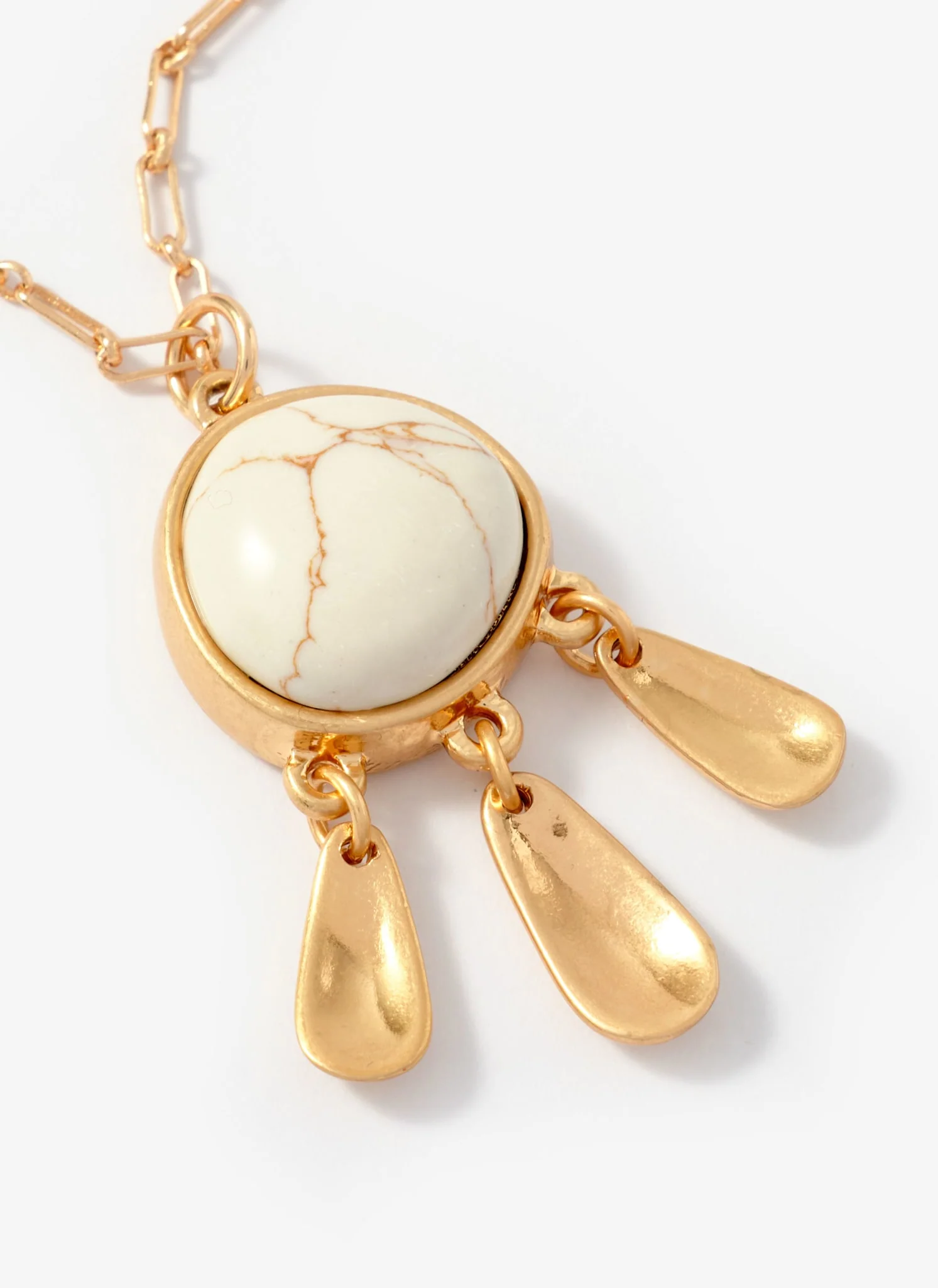 Gold Tone Drop Pendant Necklace - Image 4