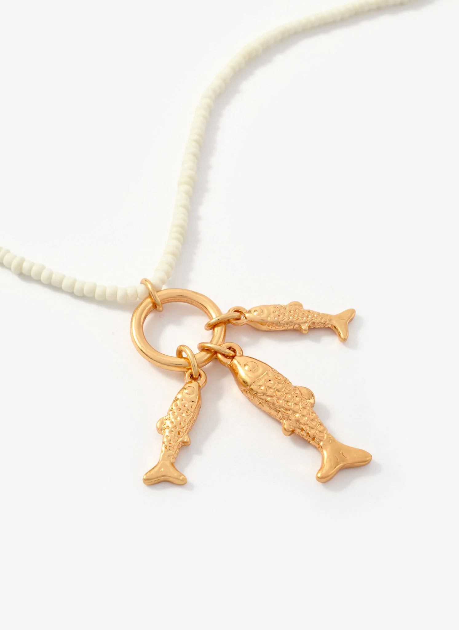 Gold Tone Fish Charm Necklace - Image 4