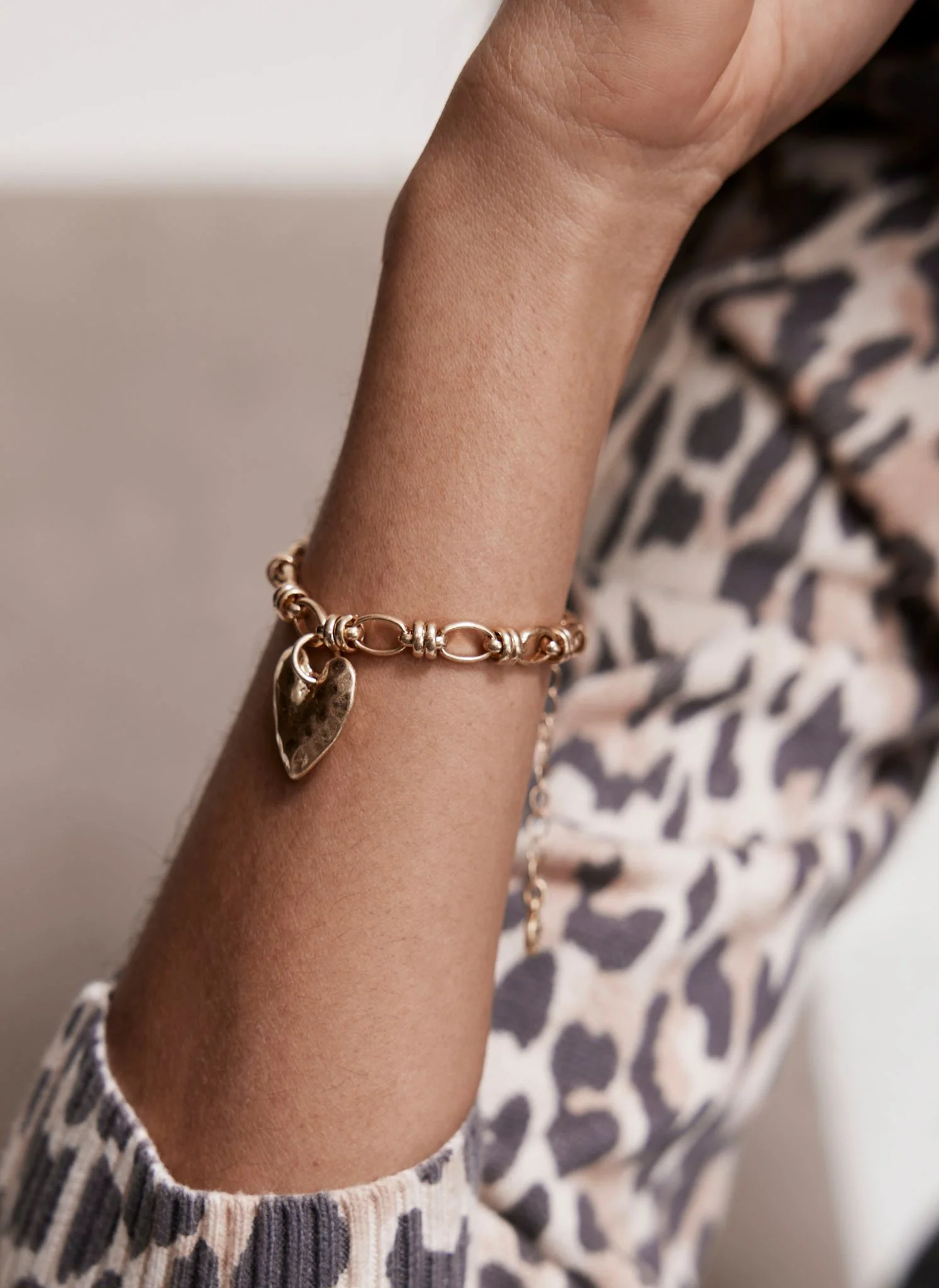 Gold Tone Heart Charm Bracelet - Image 4