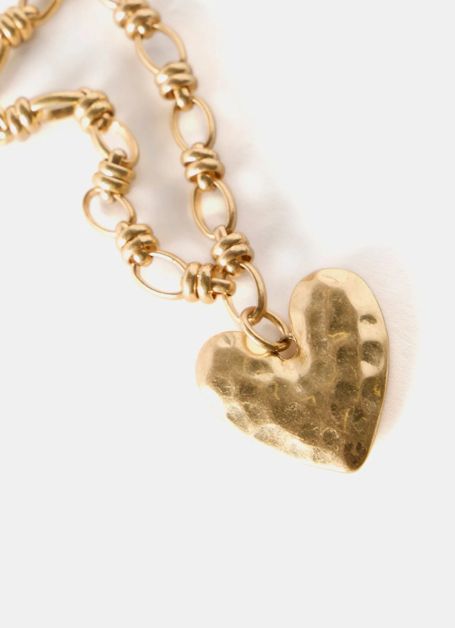 Gold Tone Heart Chain Necklace - Image 3
