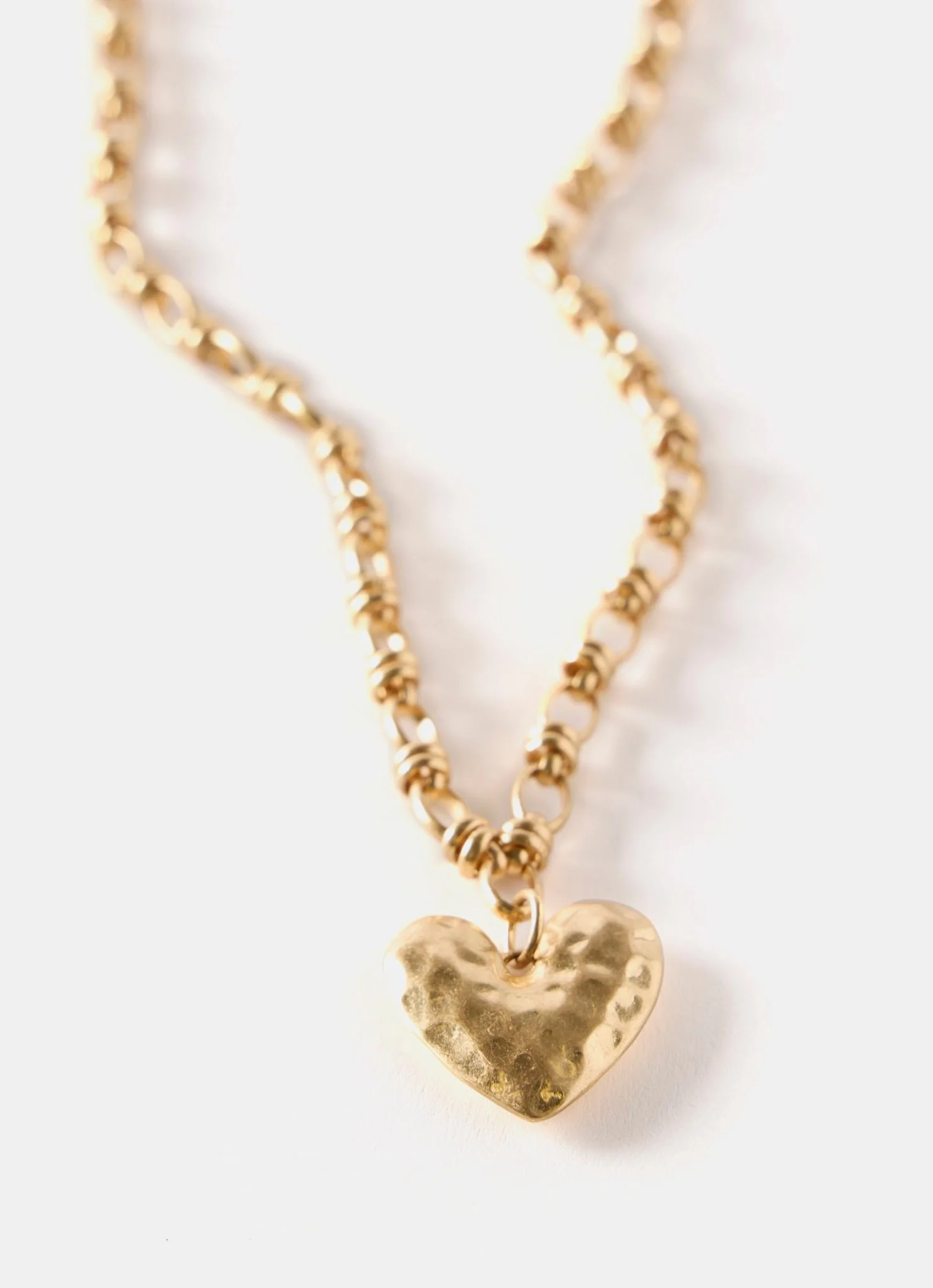 Gold Tone Heart Chain Necklace - Image 4