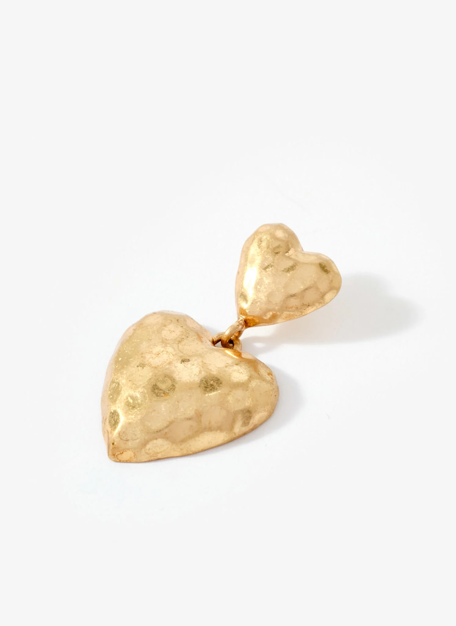 Gold Tone Heart Drop Earrings - Image 4
