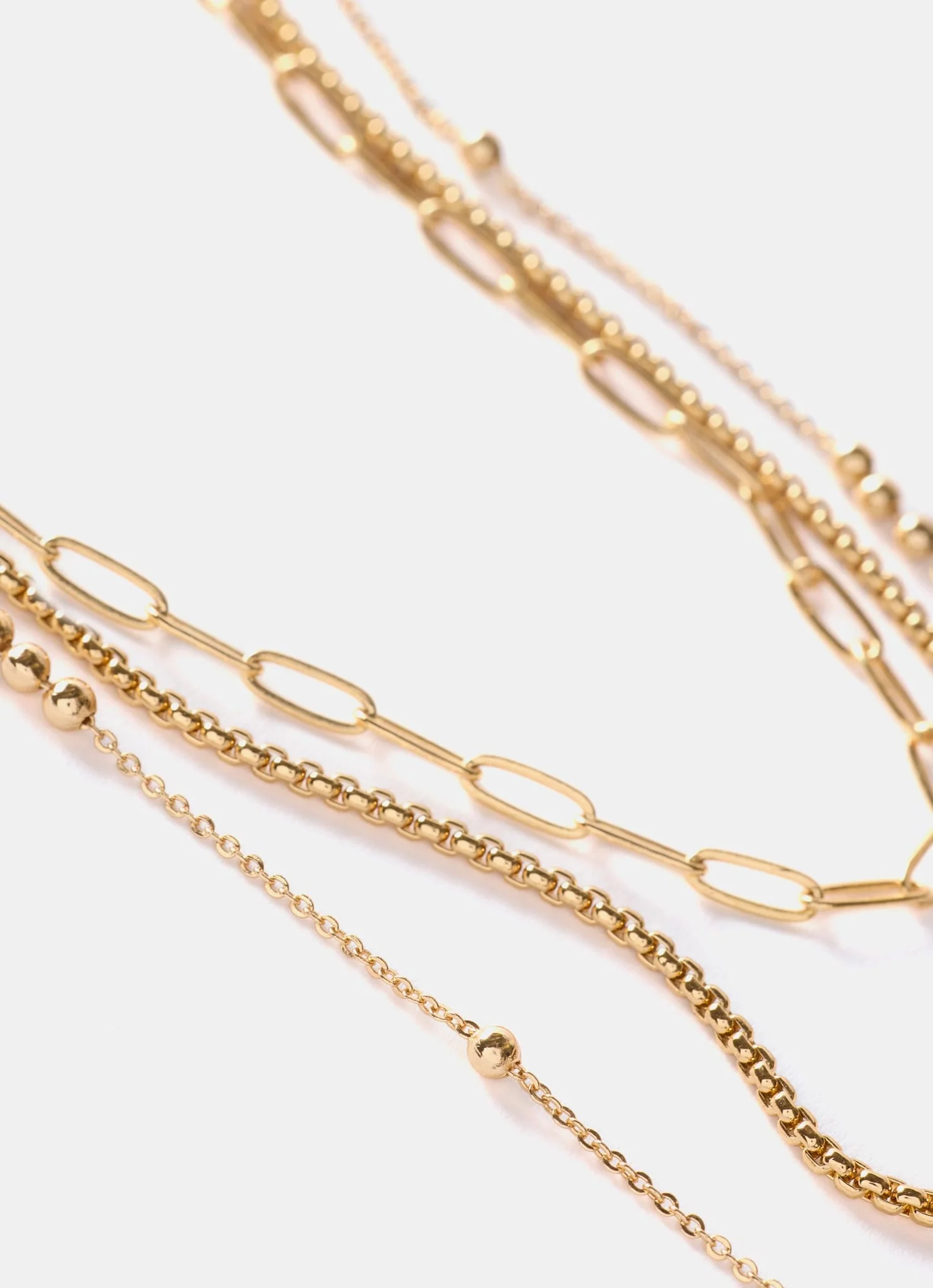 Gold Tone Triple Layered Necklace - Image 5
