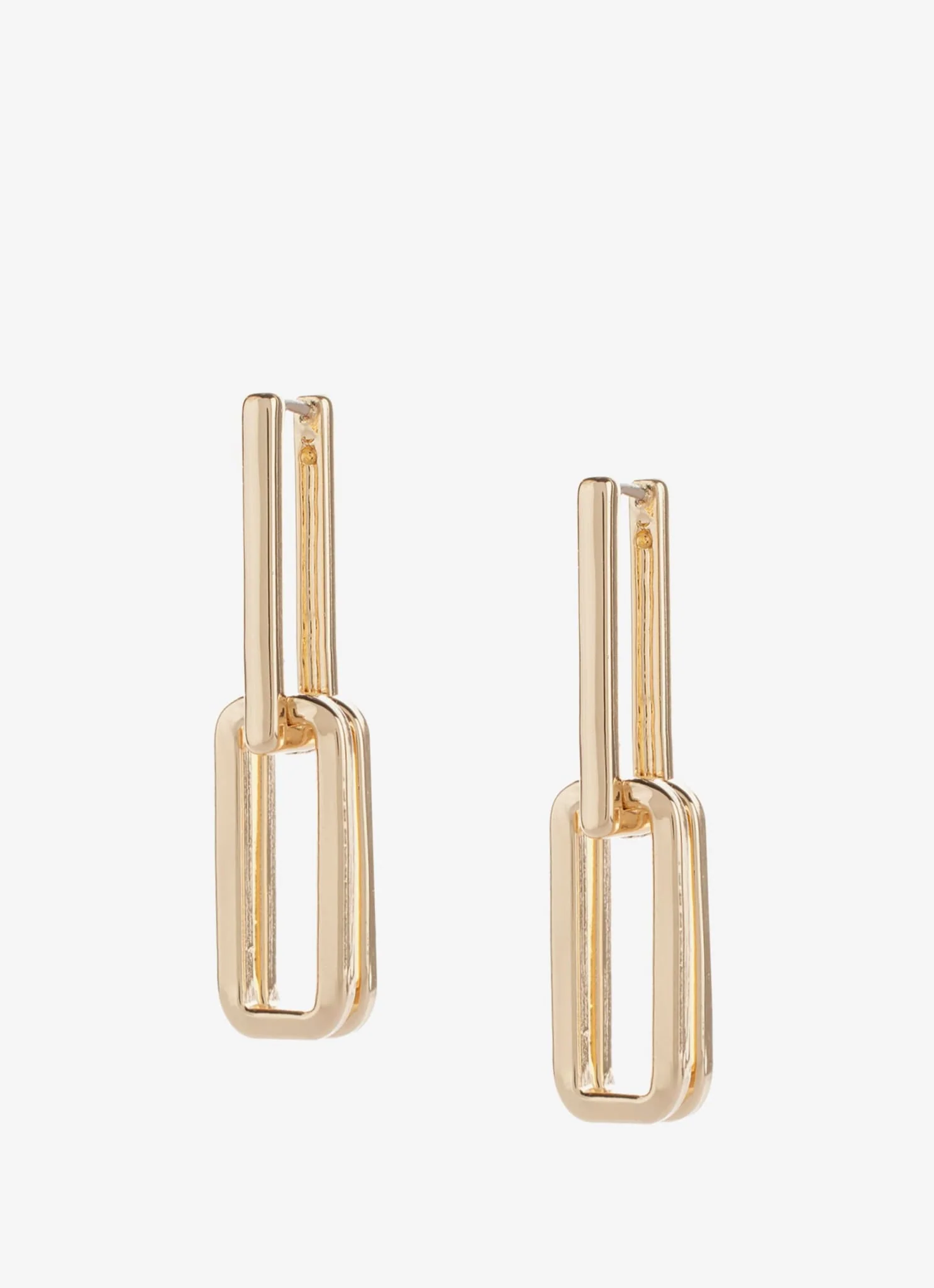 Gold Tone Link Earrings - Image 4