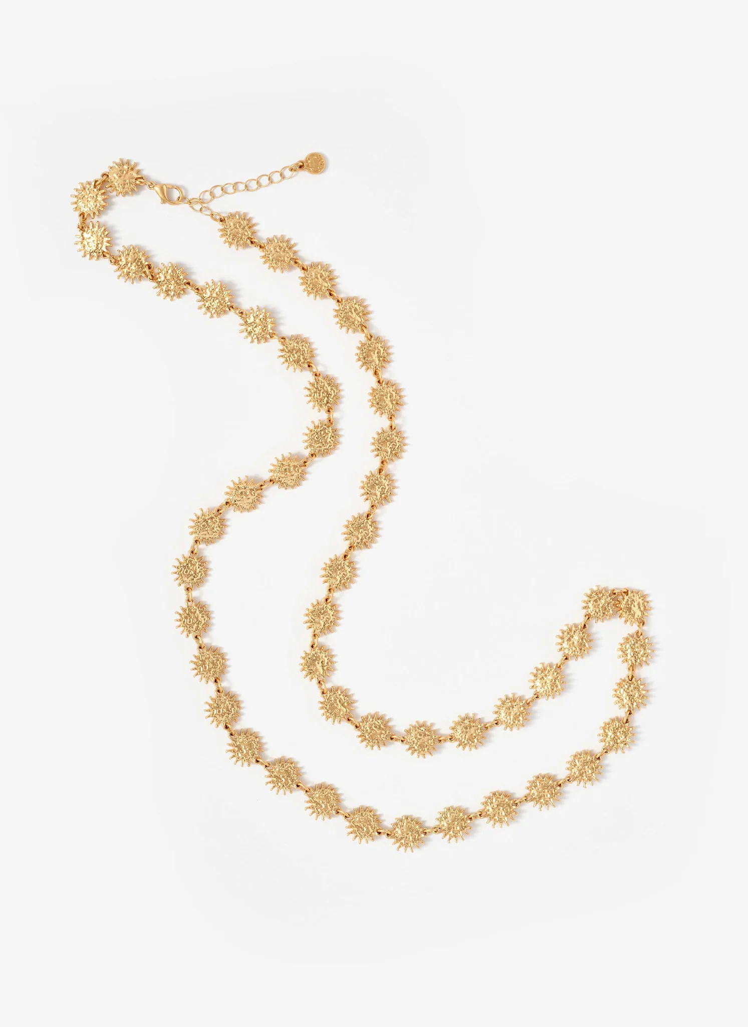Gold Tone Mini Sun Charm Pendant Necklace - Image 3