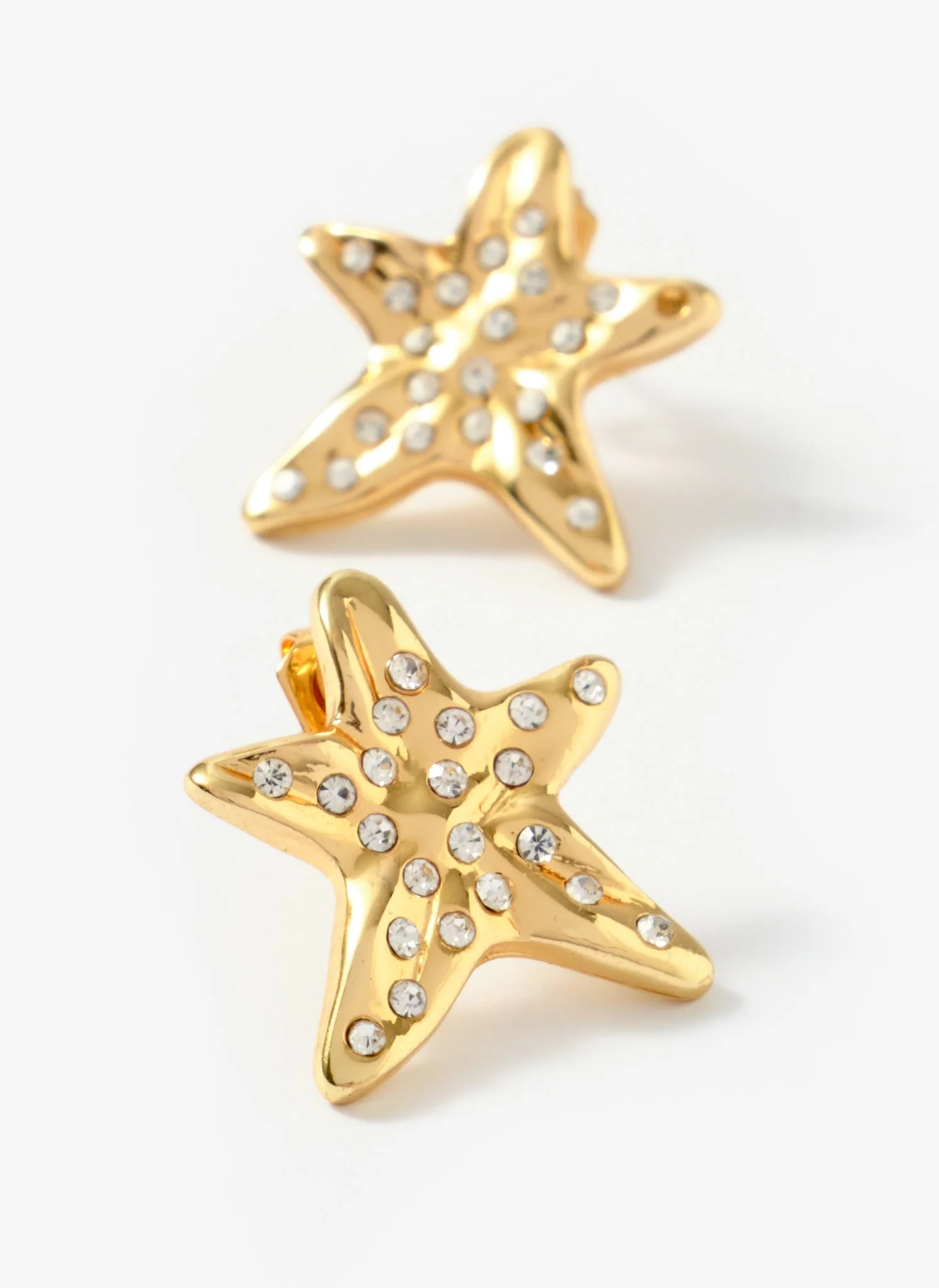Gold Tone Mini Starfish Stud Earrings - Image 4